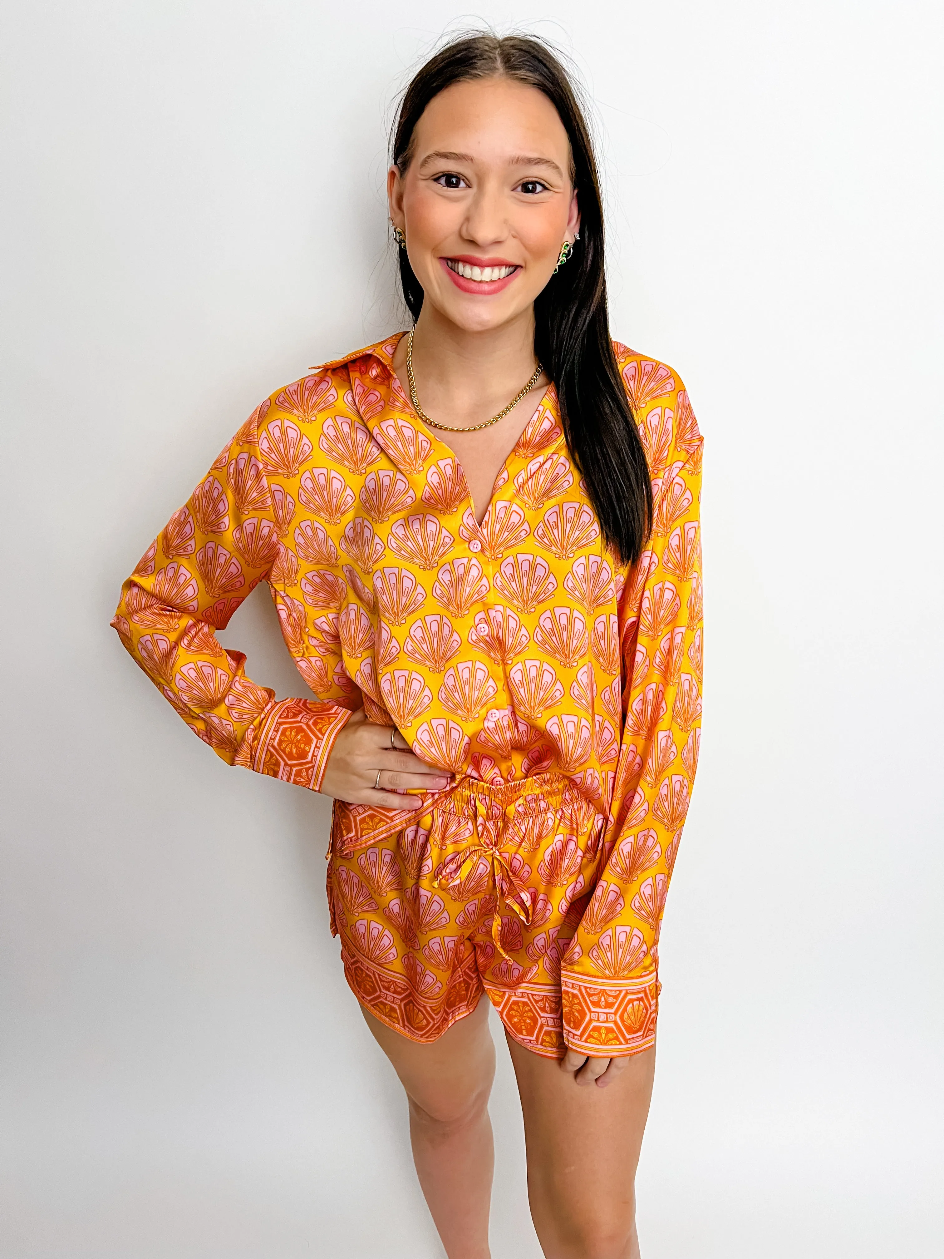 Early Riser PJ Set Shells Silky sold by Mimosa product image thumbnail 4