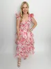Leah Organza Floral Midi Dress sold by Mimosa