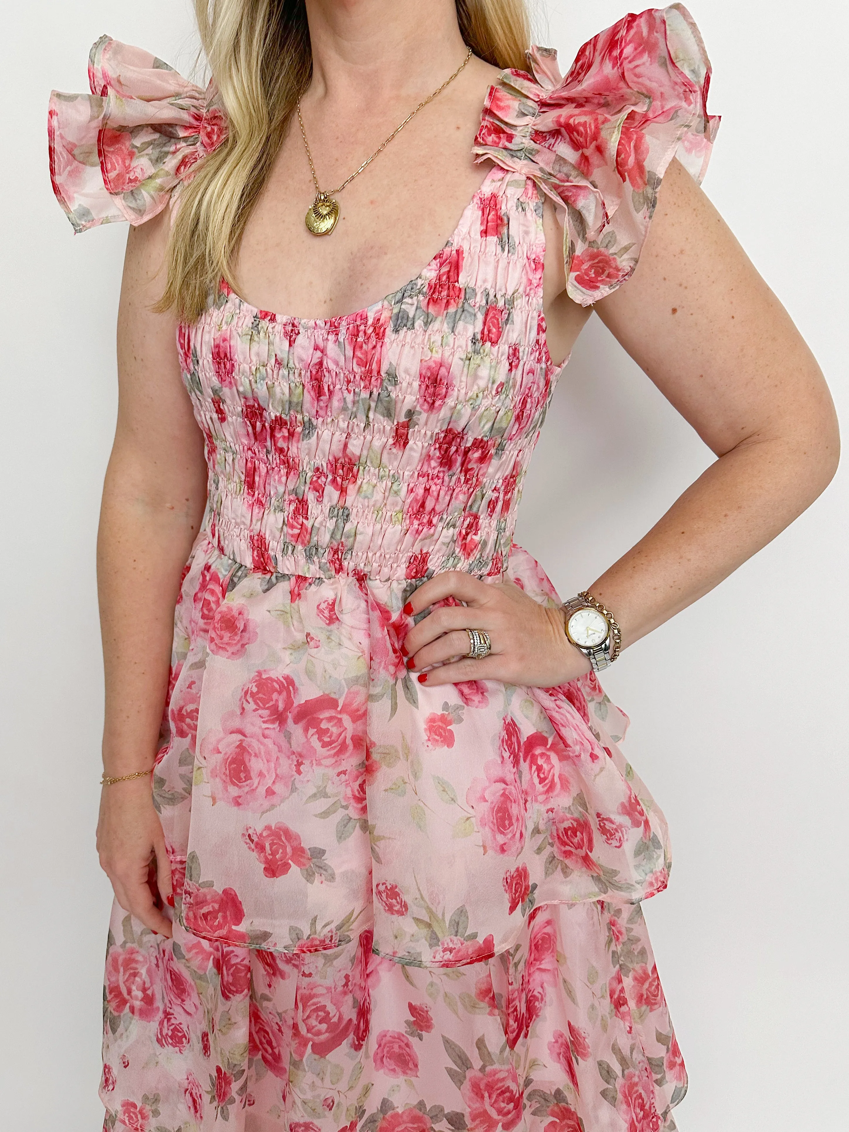 Leah Organza Floral Midi Dress sold by Mimosa product image thumbnail 2