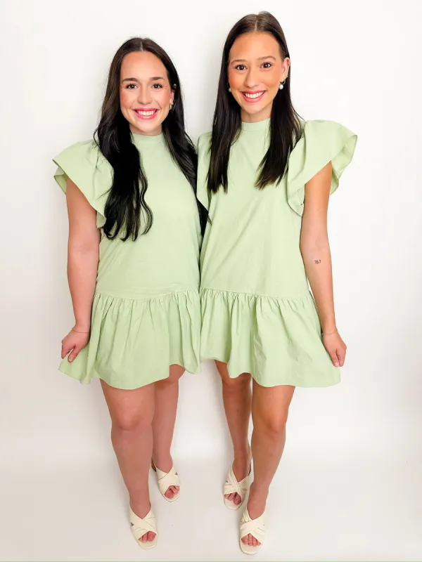 Finley Flutter Sleeve Mini Dress sold by Mimosa