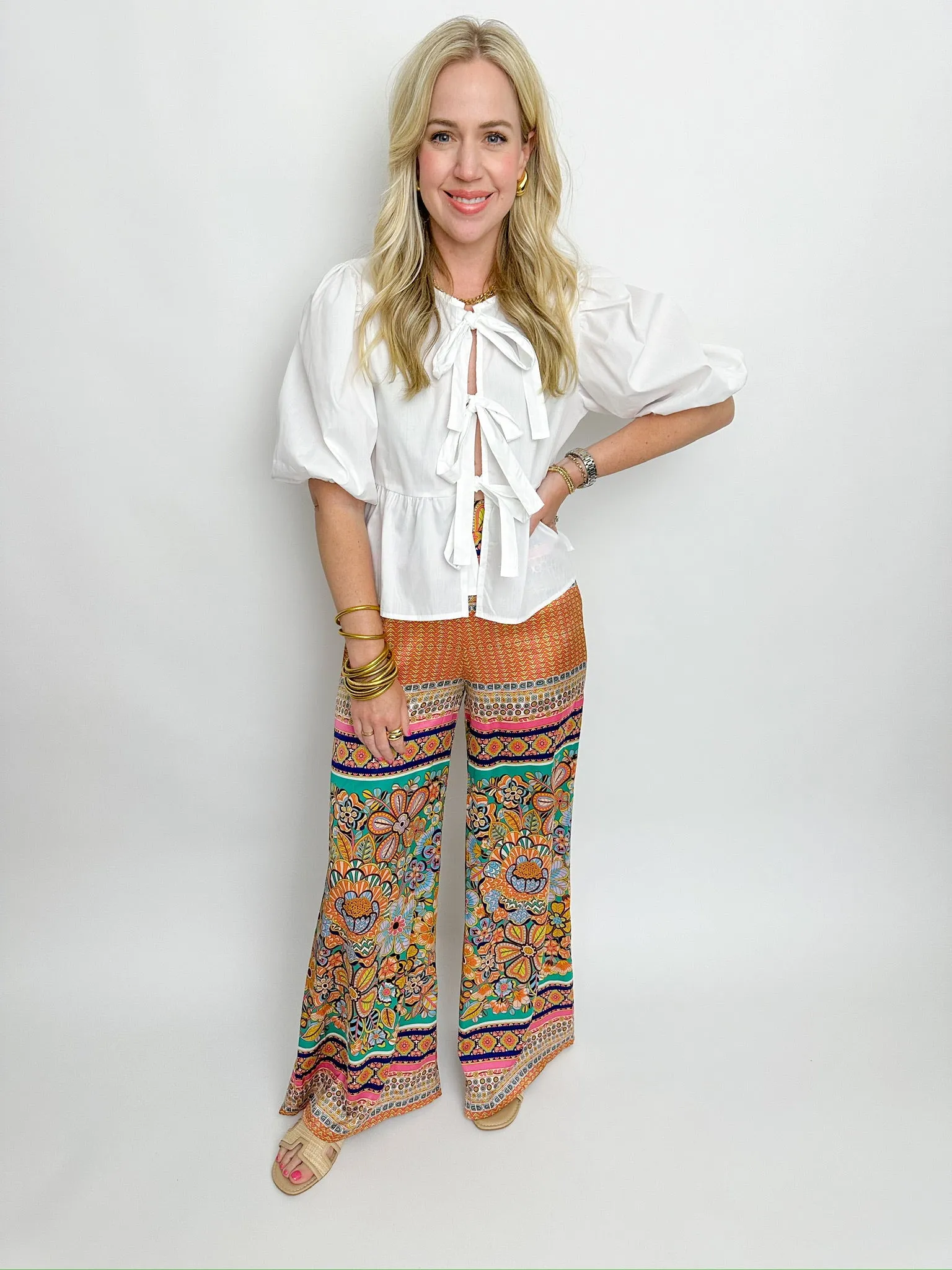 Layla Tie Front Peplum Top sold by Mimosa product image thumbnail 3