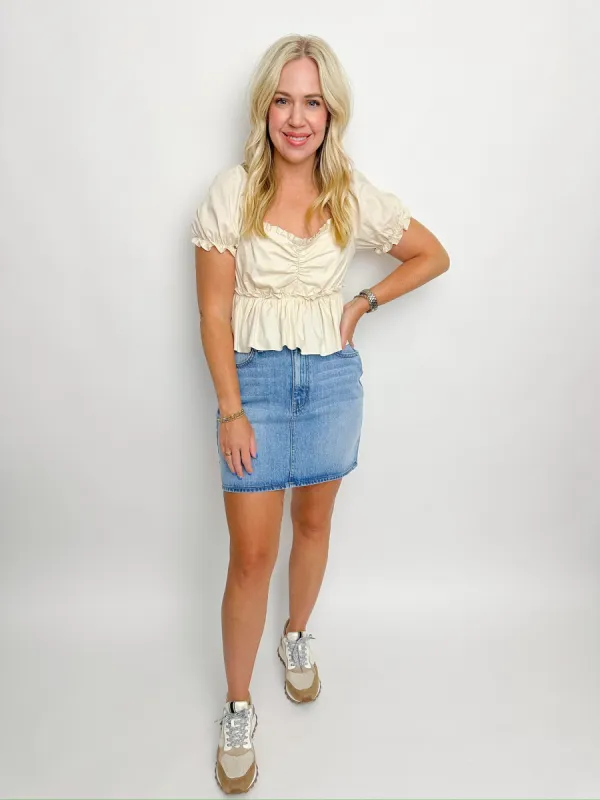 Victoria Ruffle Puff Sleeve Top sold by Mimosa