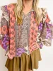 Boho Blocked Floral Ruffle Top sold by Mimosa