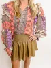 Boho Blocked Floral Ruffle Top sold by Mimosa