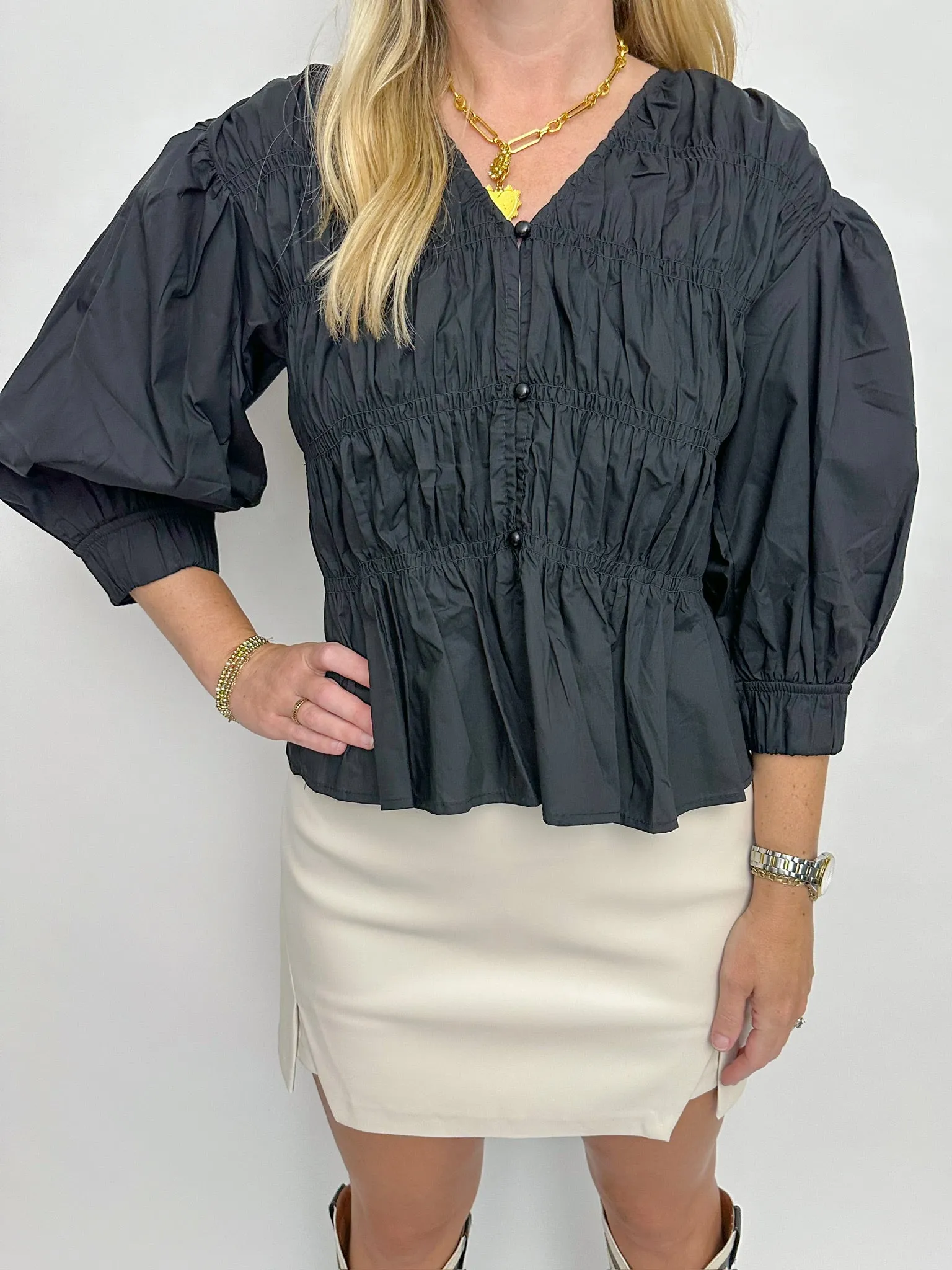 Heidy Ruched Blouse sold by Mimosa product image thumbnail 3