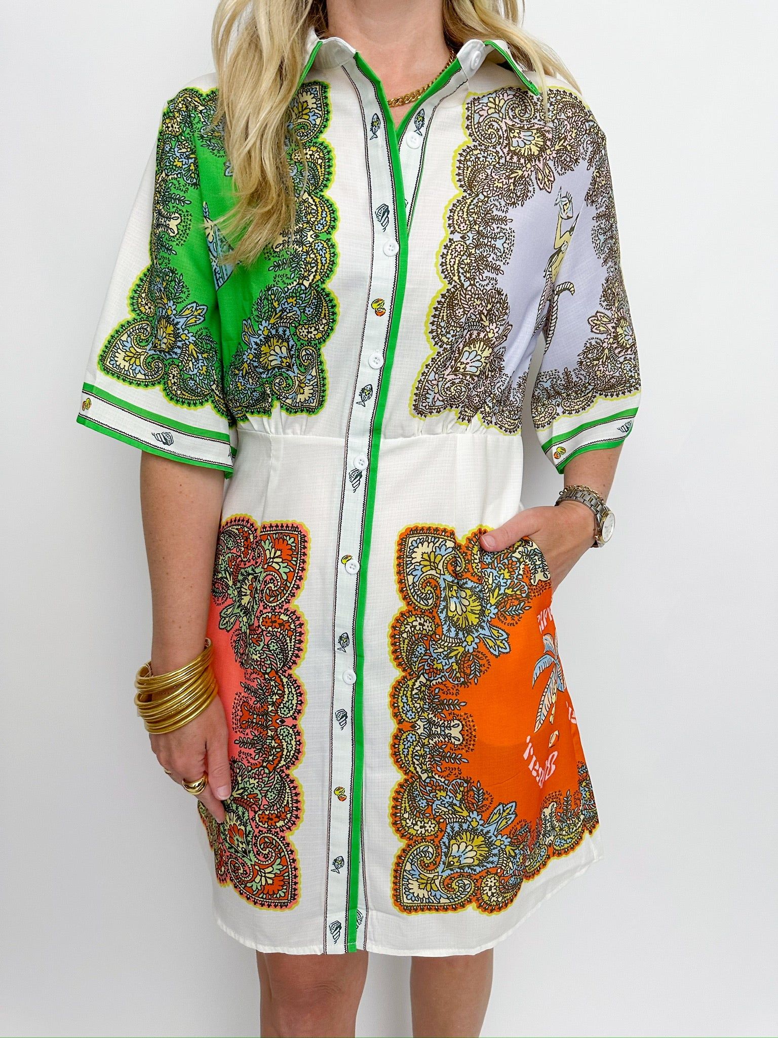 Sorrento Button Front Mini Dress sold by Mimosa product image thumbnail 4