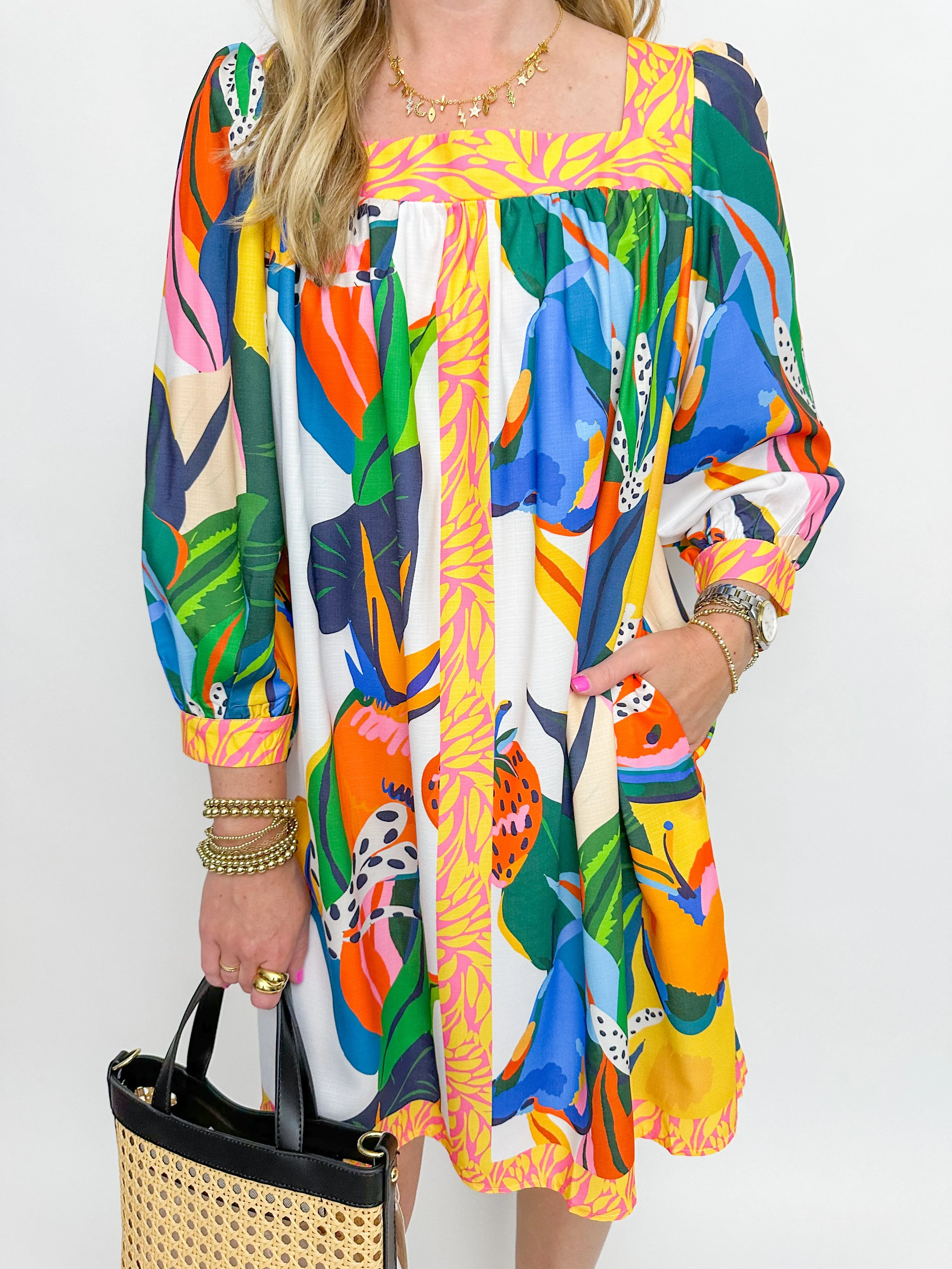 Rainforest Foliage Mini Dress sold by Mimosa product image thumbnail 2