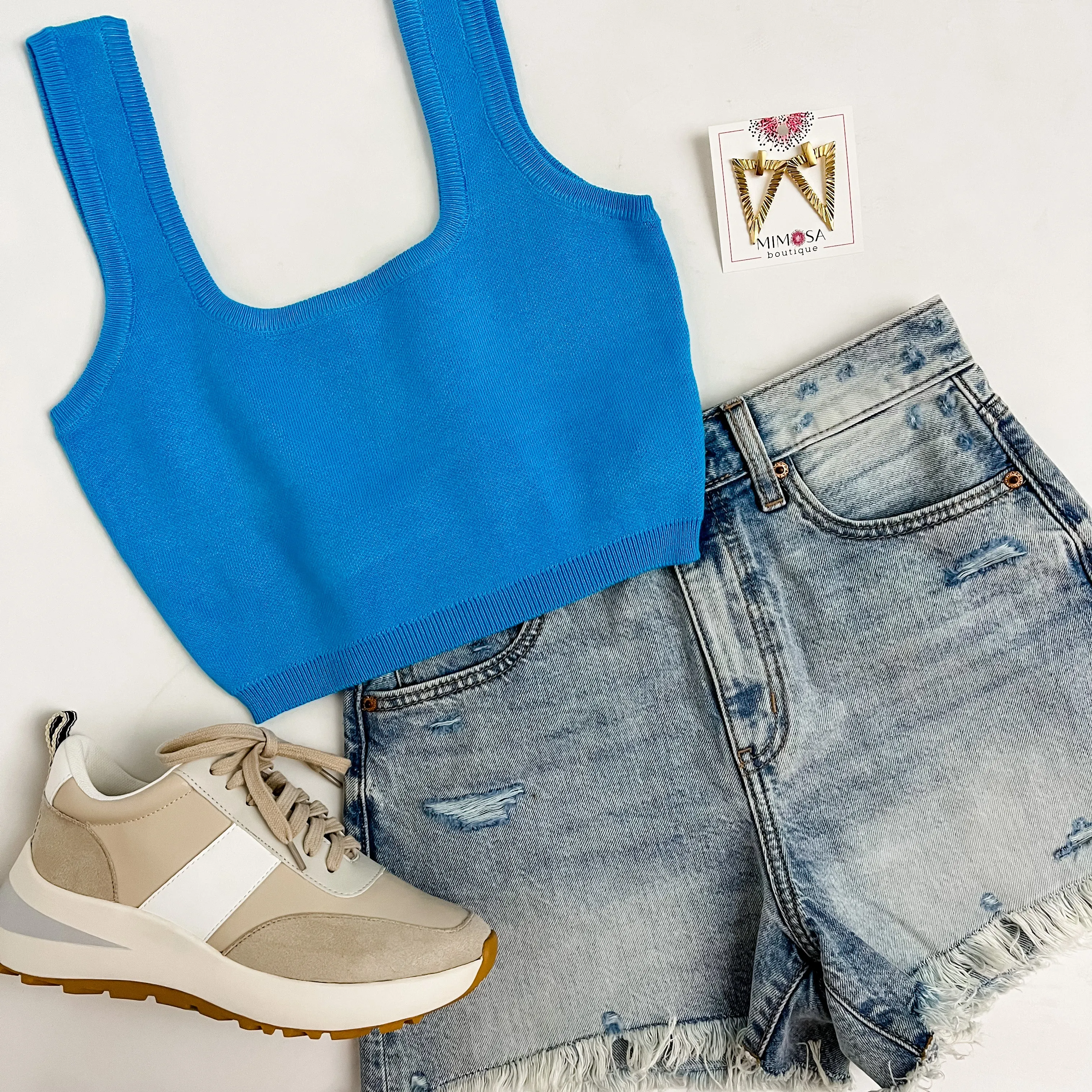 Solid Knit Crop Tank sold by Mimosa product image thumbnail 4