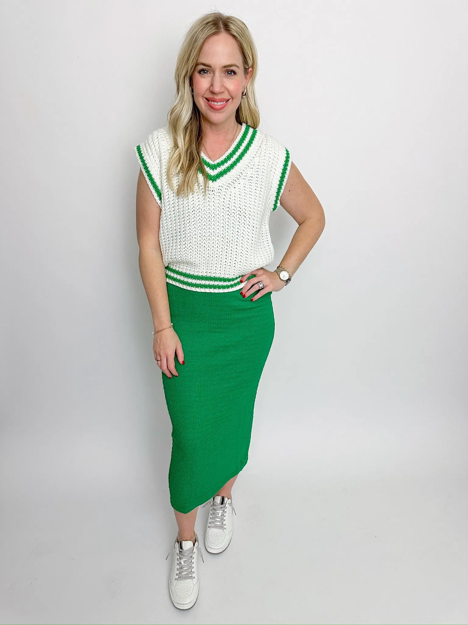 Club Perks V-neck Sweater Tank sold by Mimosa