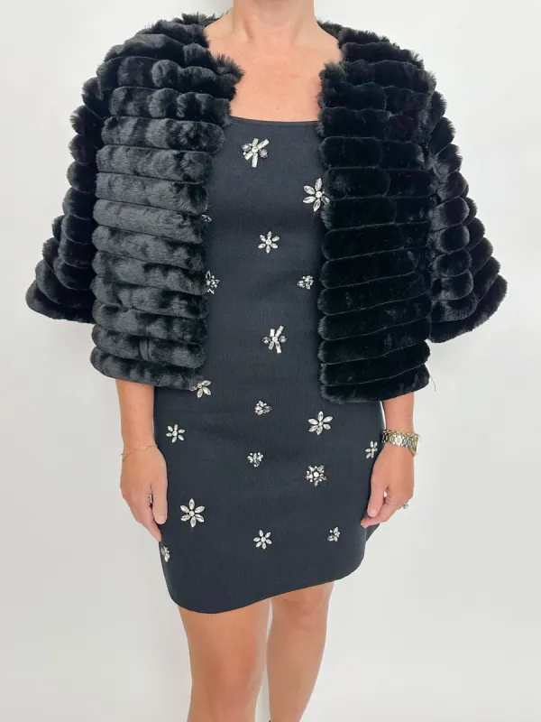 Anastasia Faux Fur Crop Jacket sold by Mimosa