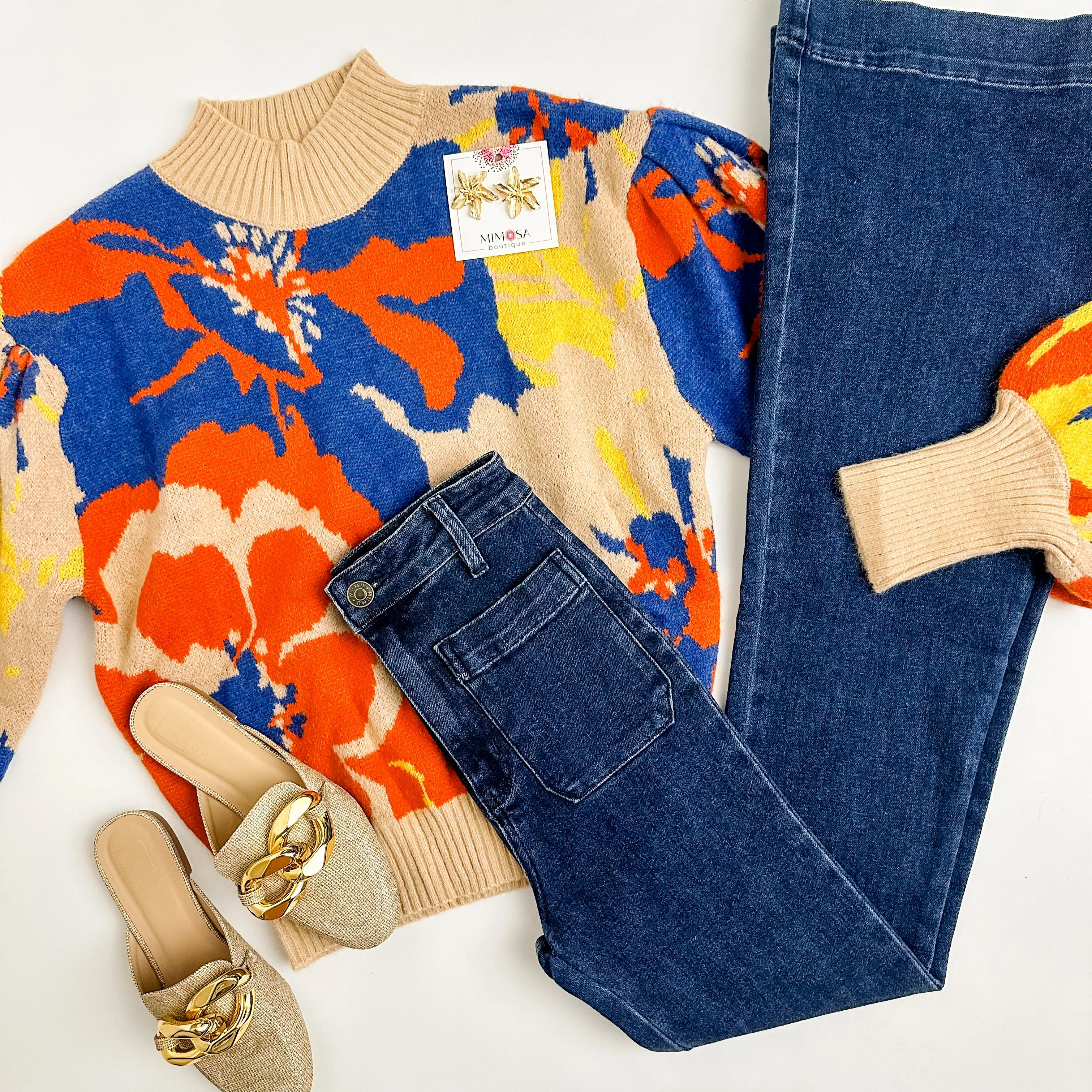 Faye Floral Knit Sweater sold by Mimosa