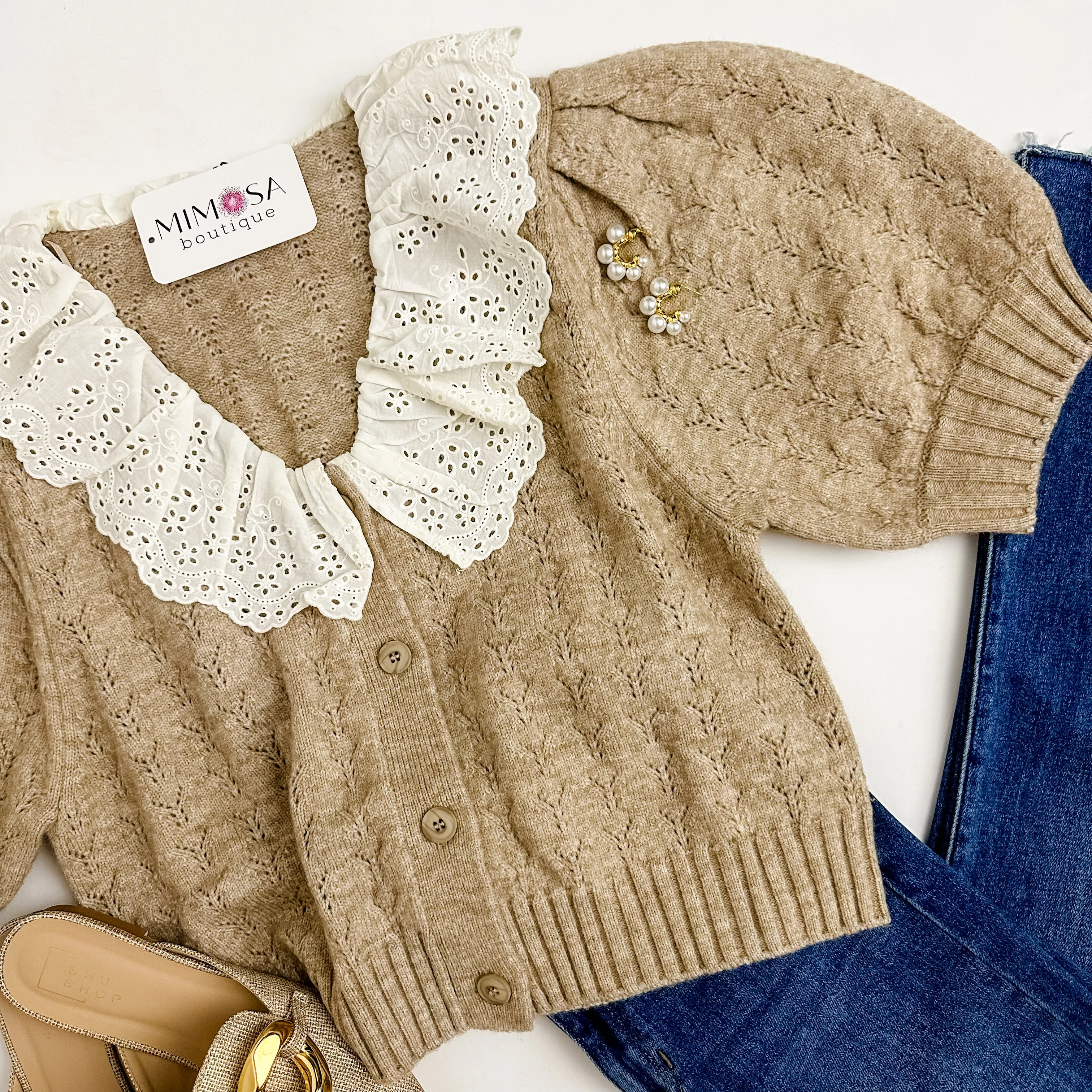 Whispering Lace Collar Sweater Top sold by Mimosa product image thumbnail 2