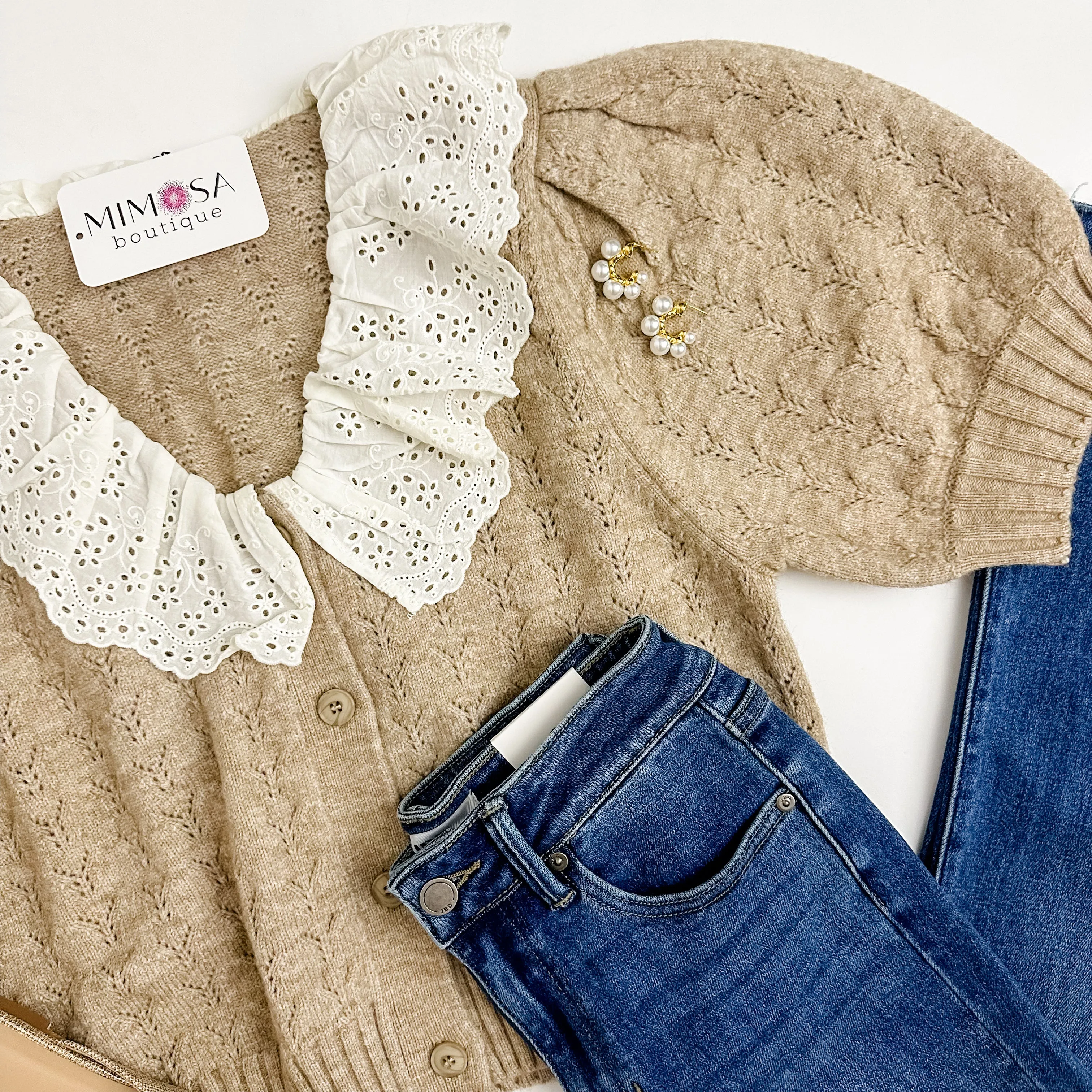 Whispering Lace Collar Sweater Top sold by Mimosa product image thumbnail 3