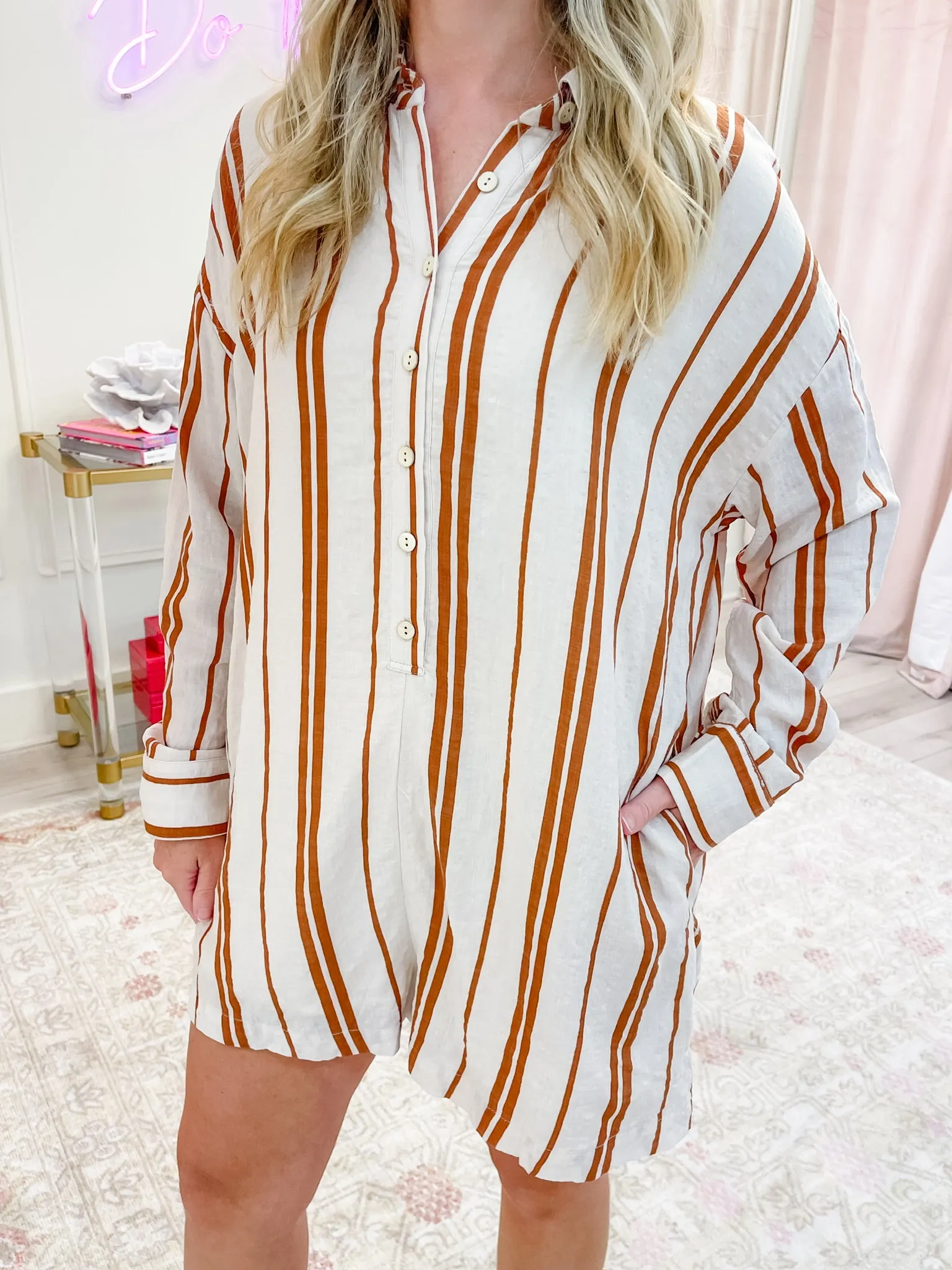 Jess Button Down Romper sold by Mimosa product image thumbnail 2