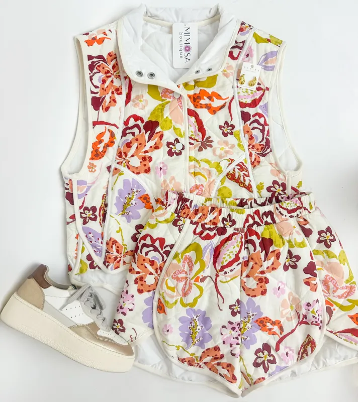 Quilted Florals Active Short sold by Mimosa