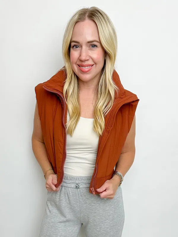 Hazel Crop Puffer Vest sold by Mimosa