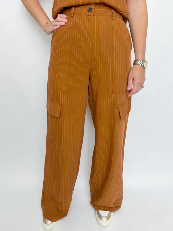 Chicago Pinstripe Cargo Trouser sold by Mimosa