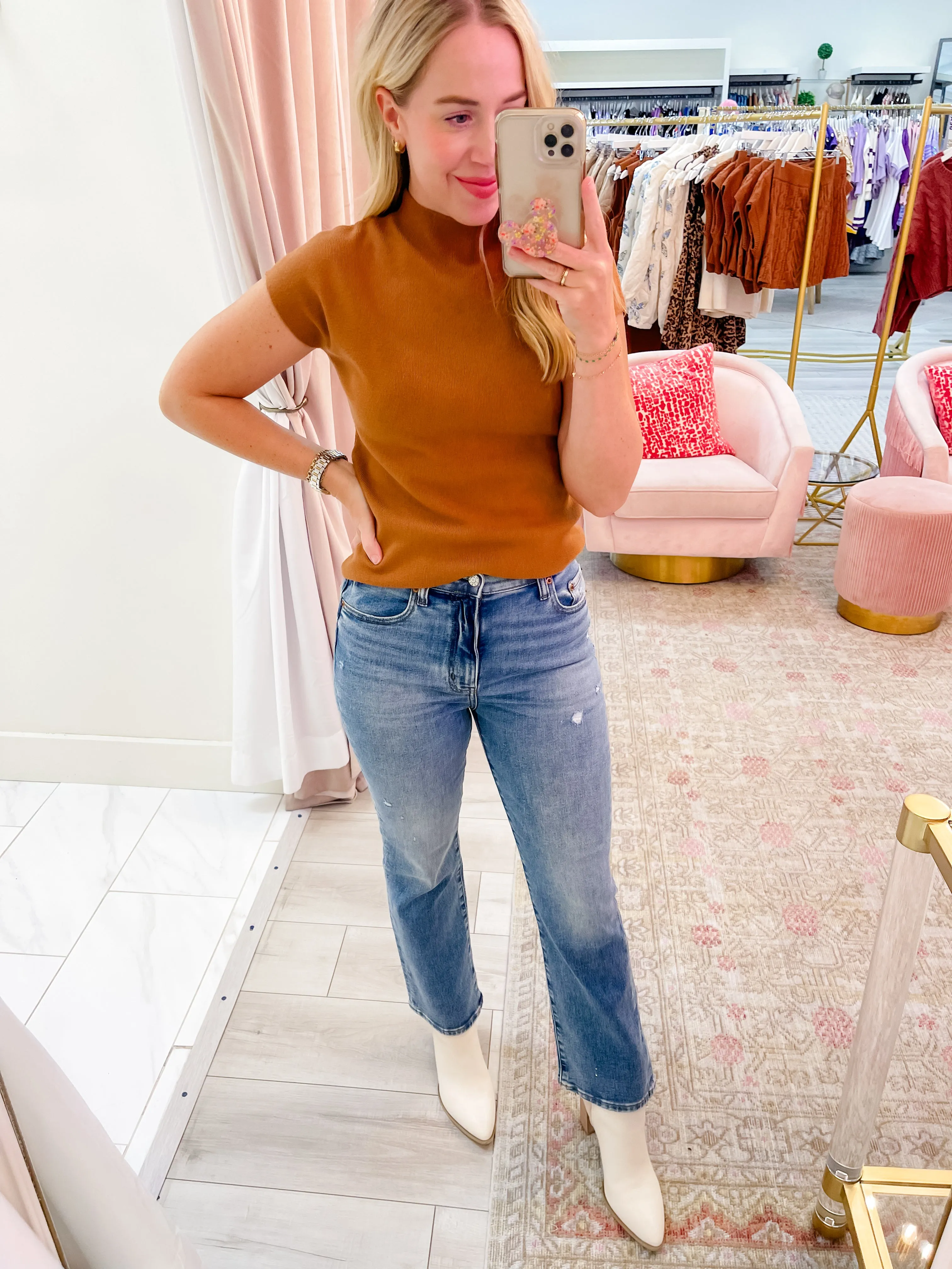 Micro Rib Mock Neck Sweater Tank sold by Mimosa product image thumbnail 3