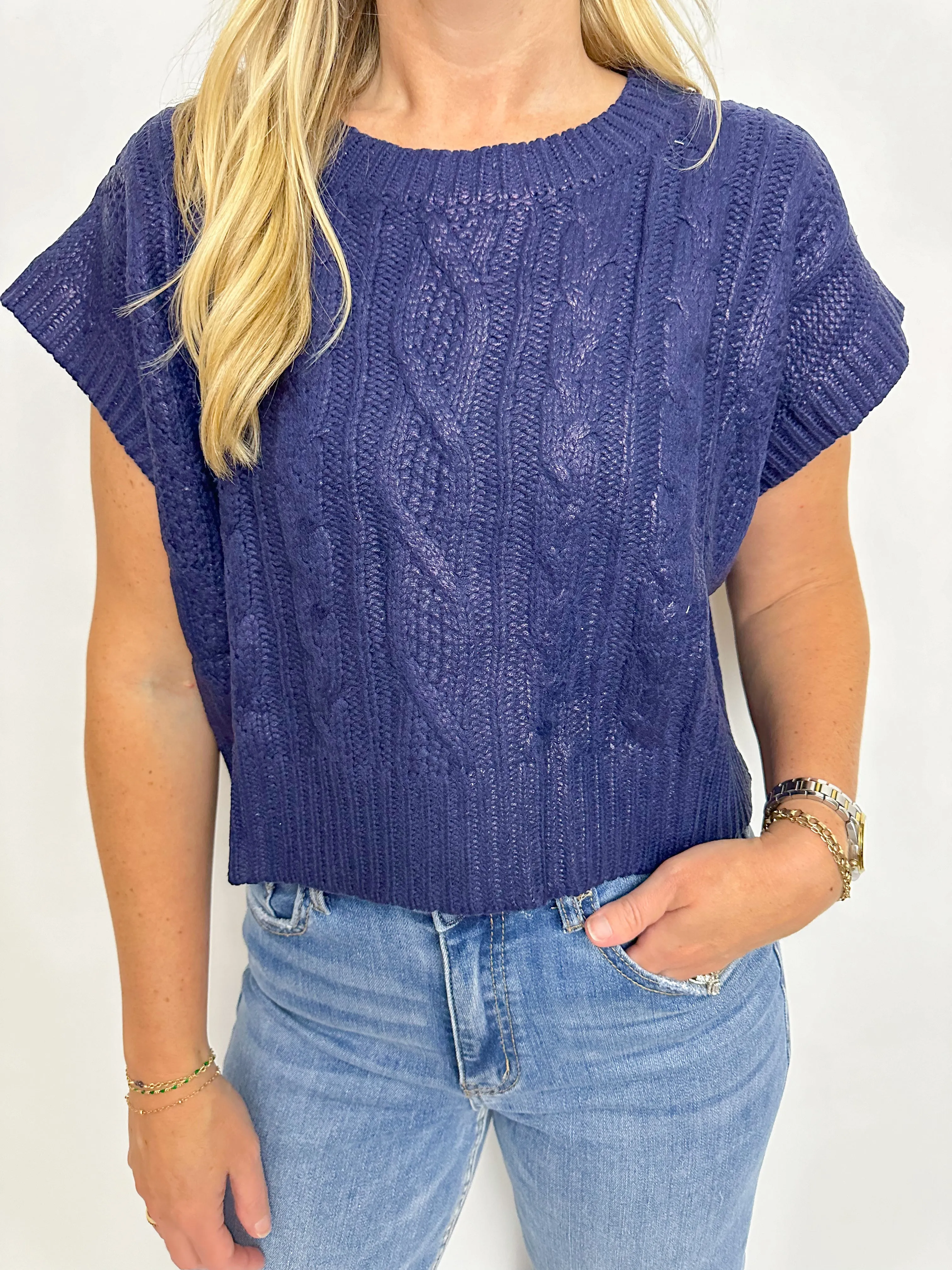 Shine On Metallic Coated Sweater Top sold by Mimosa product image thumbnail 4