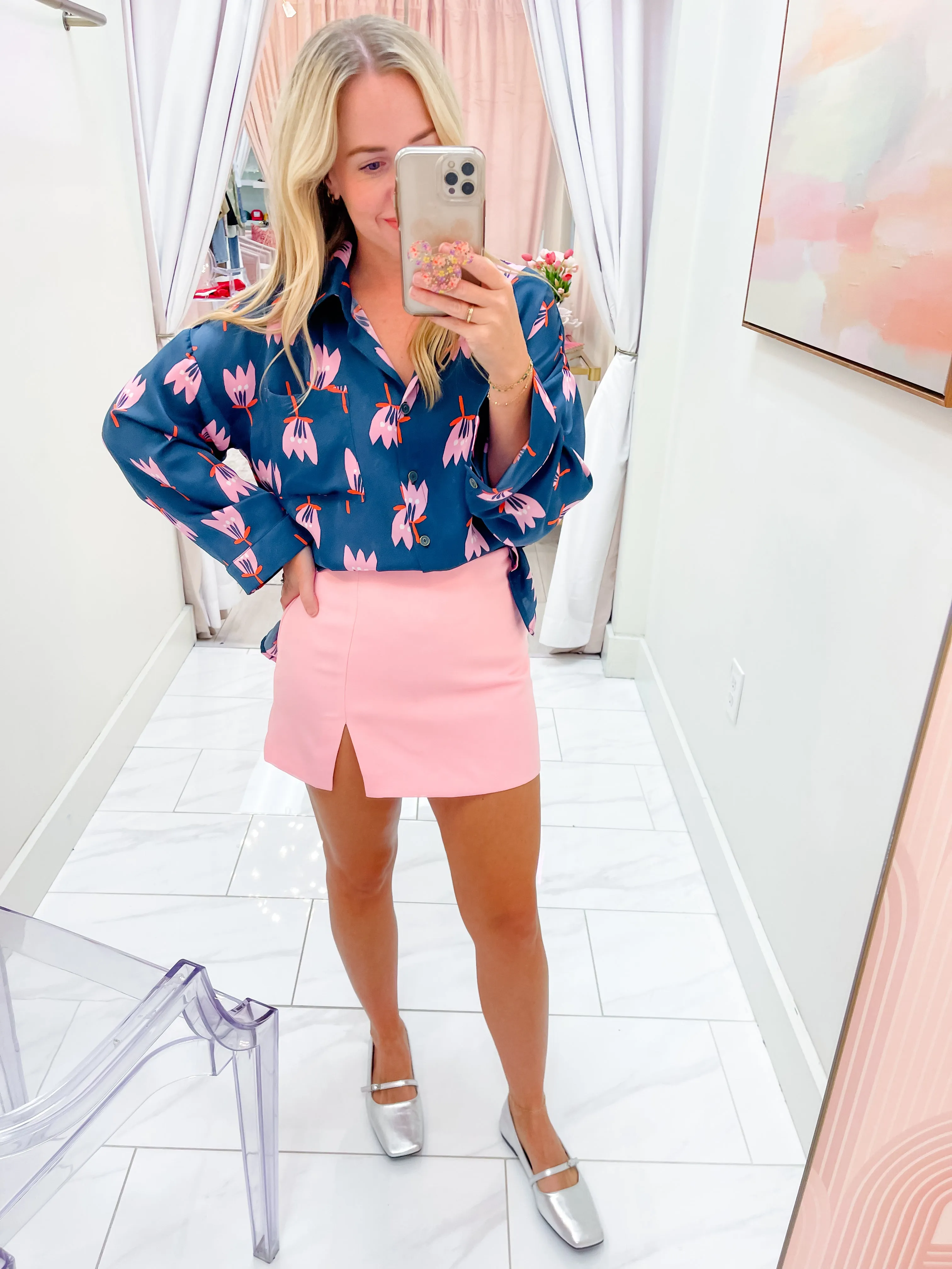 Poppy Satin Button Up Blouse sold by Mimosa product image thumbnail 5