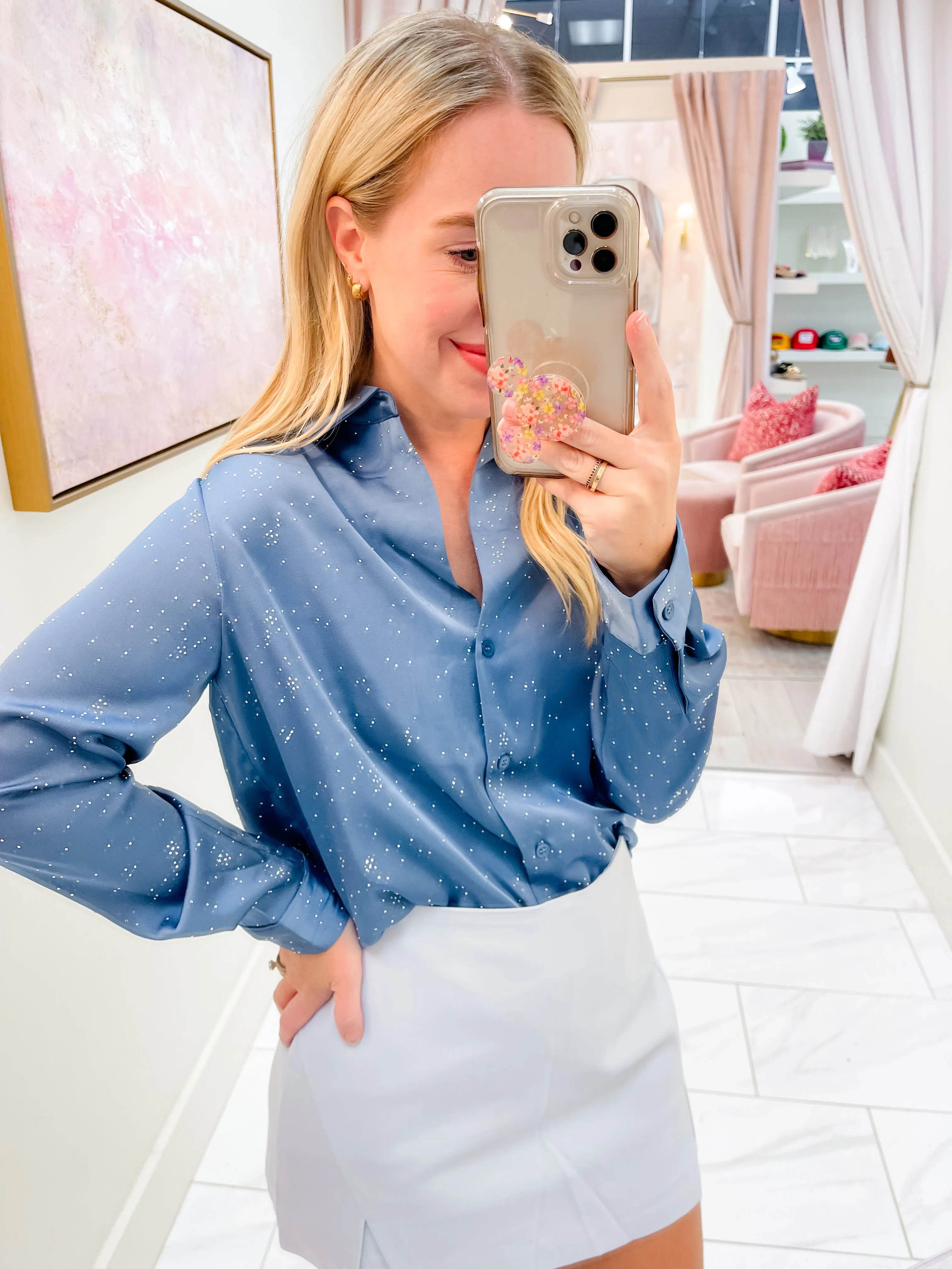 Hot Fix Button Up Blouse sold by Mimosa product image thumbnail 5