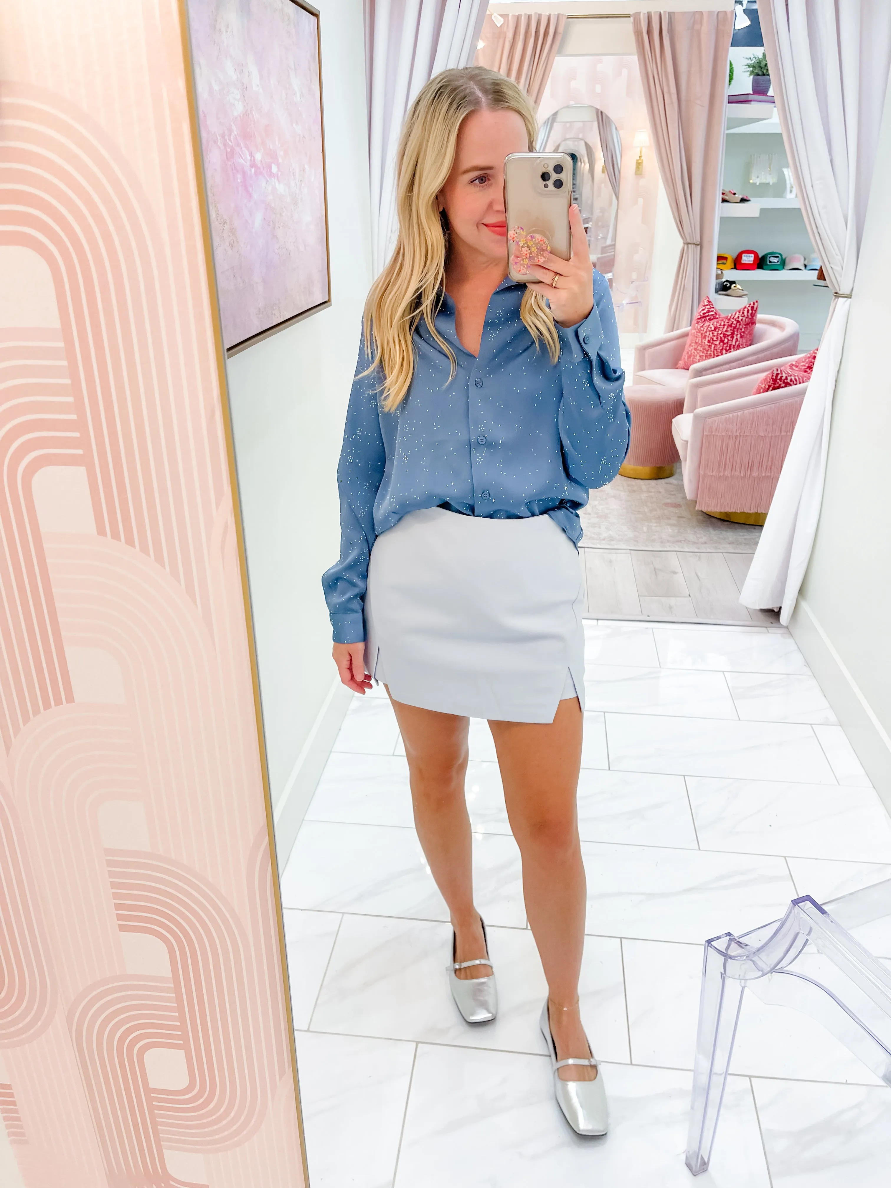 Hot Fix Button Up Blouse sold by Mimosa product image thumbnail 4