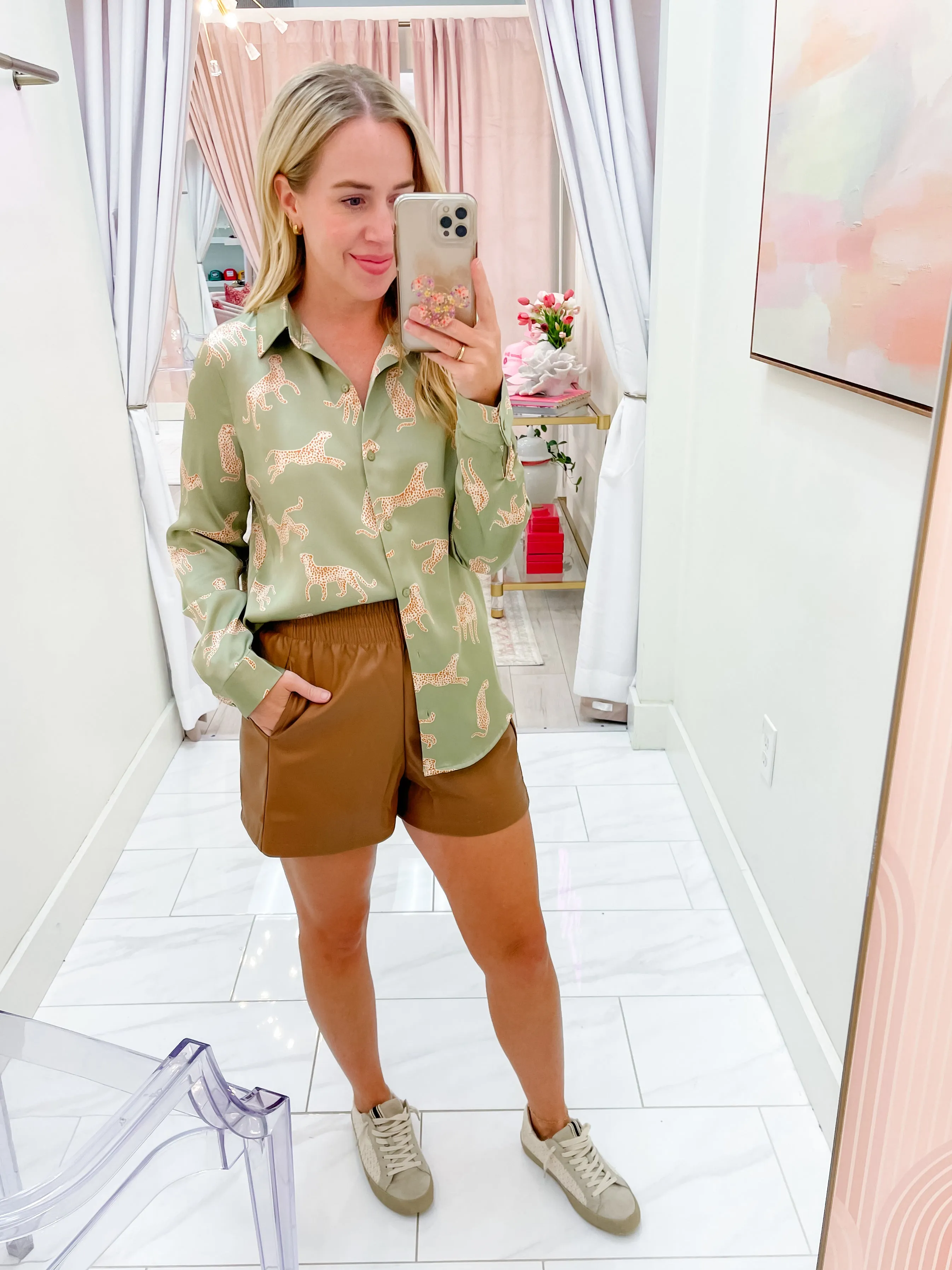 Can't Catch Me Satin Button Up sold by Mimosa product image thumbnail 3