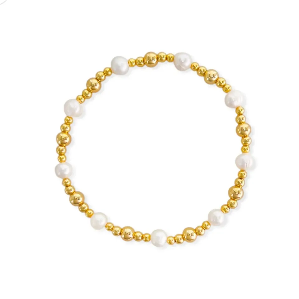 Genuine Pearl Stretch Bracelet sold by Mimosa