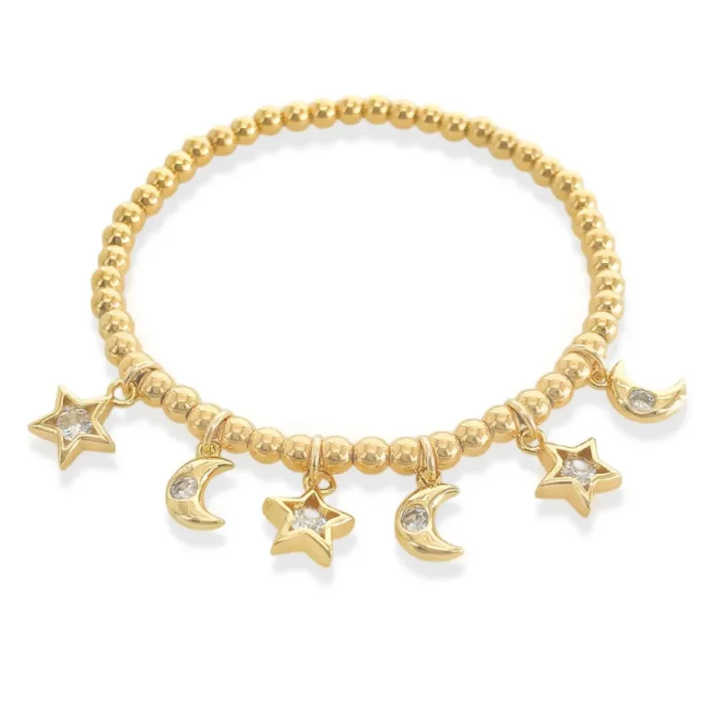 Moon & Stars Stretch Bracelet sold by Mimosa