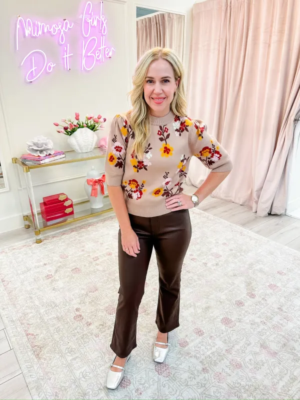 Cass Knit Floral Sweater Top sold by Mimosa