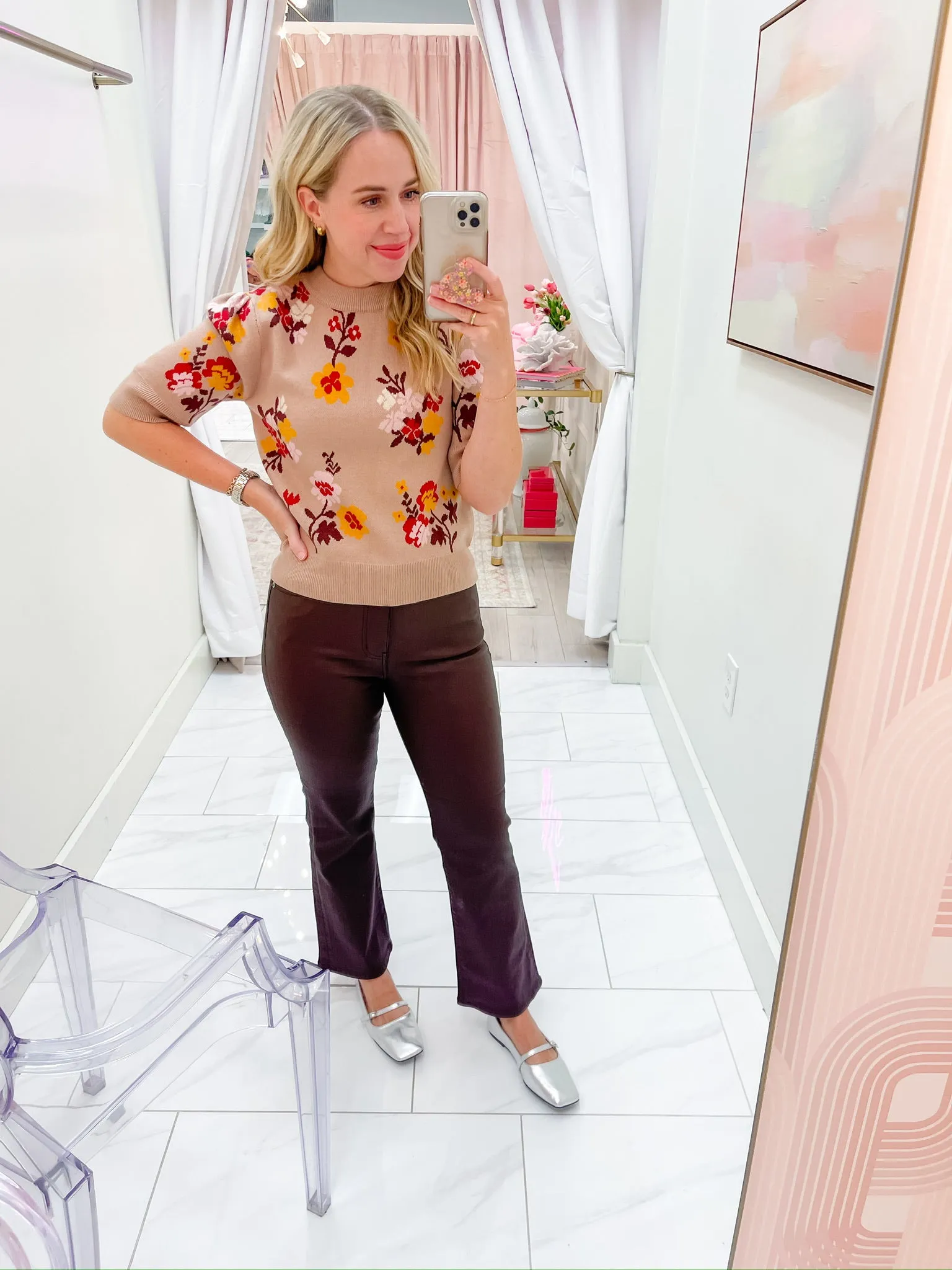 Cass Knit Floral Sweater Top sold by Mimosa product image thumbnail 3