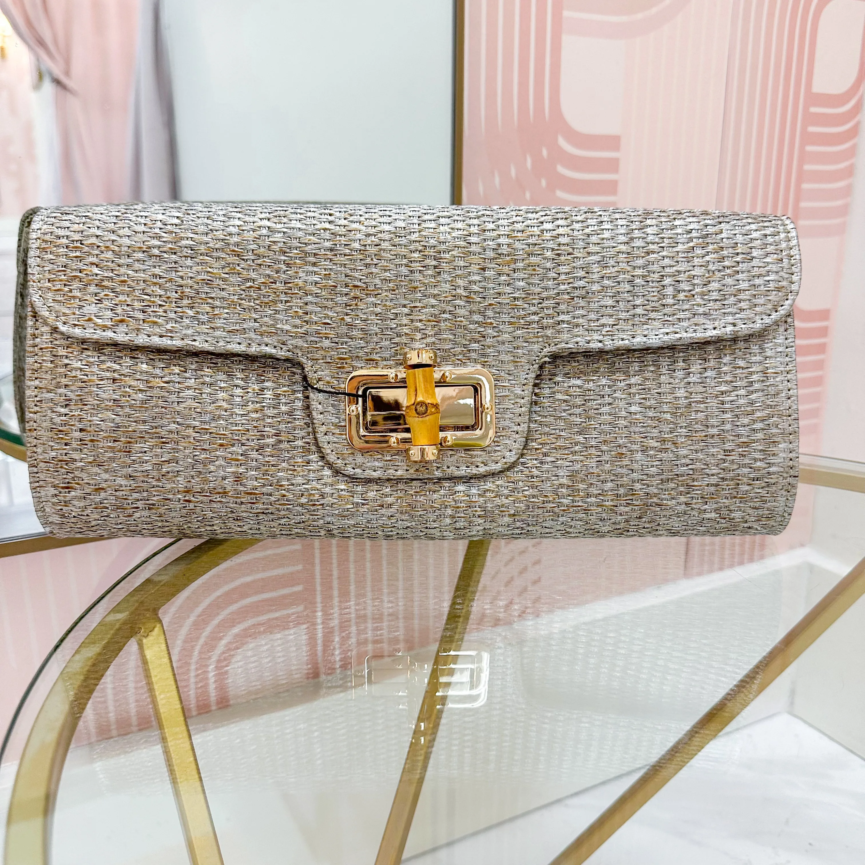 Metallic Bamboo Clutch sold by Mimosa product image thumbnail 2