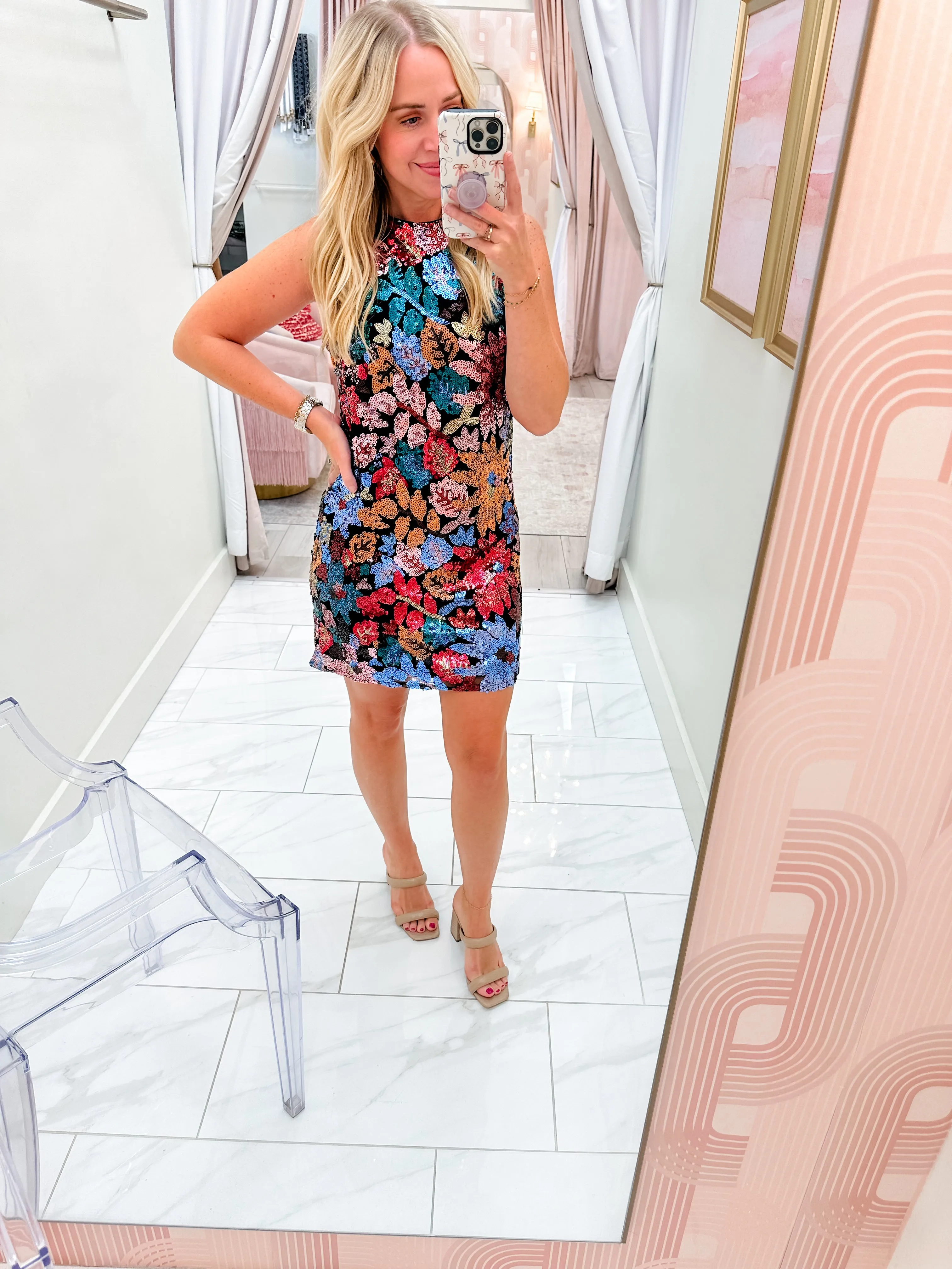 Glittering Foliage Sequin Mini Dress sold by Mimosa product image thumbnail 3