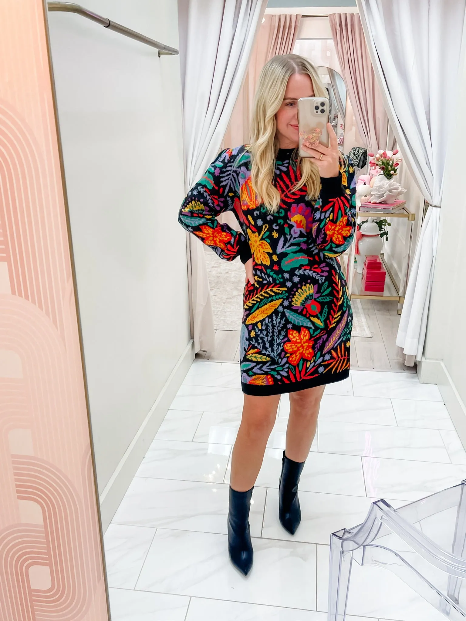 Garden Jacquard Knit Sweater Dress sold by Mimosa product image thumbnail 2