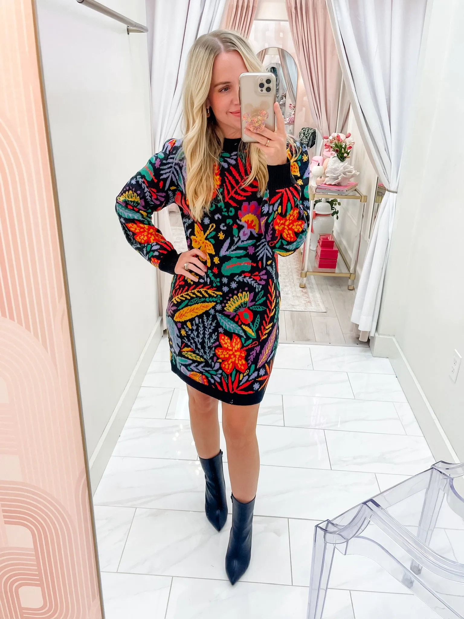 Garden Jacquard Knit Sweater Dress sold by Mimosa product image thumbnail 3