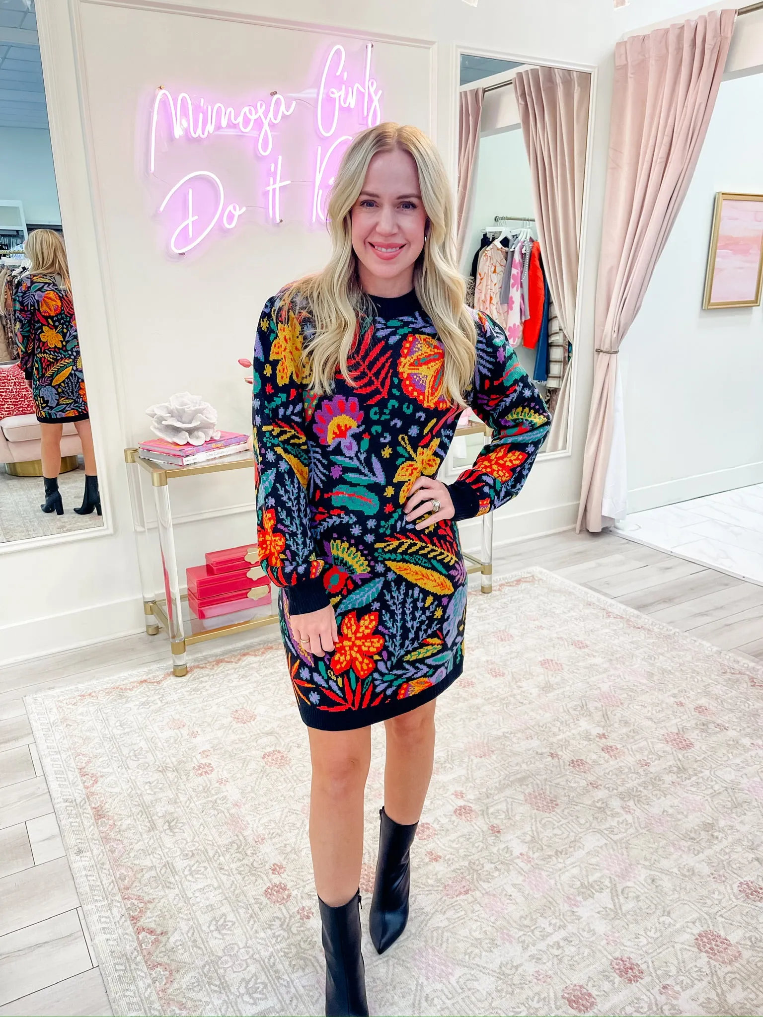 Garden Jacquard Knit Sweater Dress sold by Mimosa