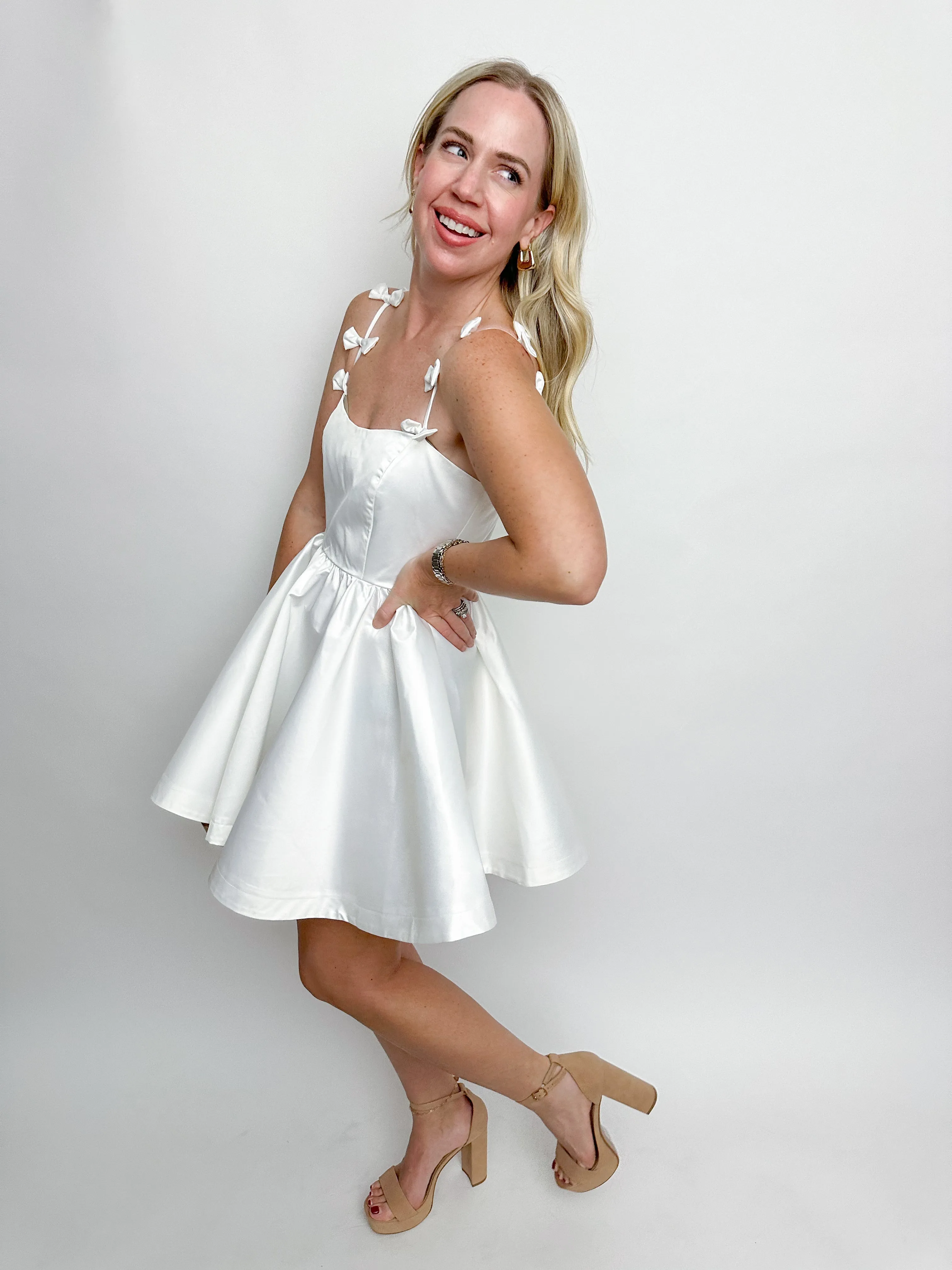 Bow On Top Mini Dress sold by Mimosa product image thumbnail 3