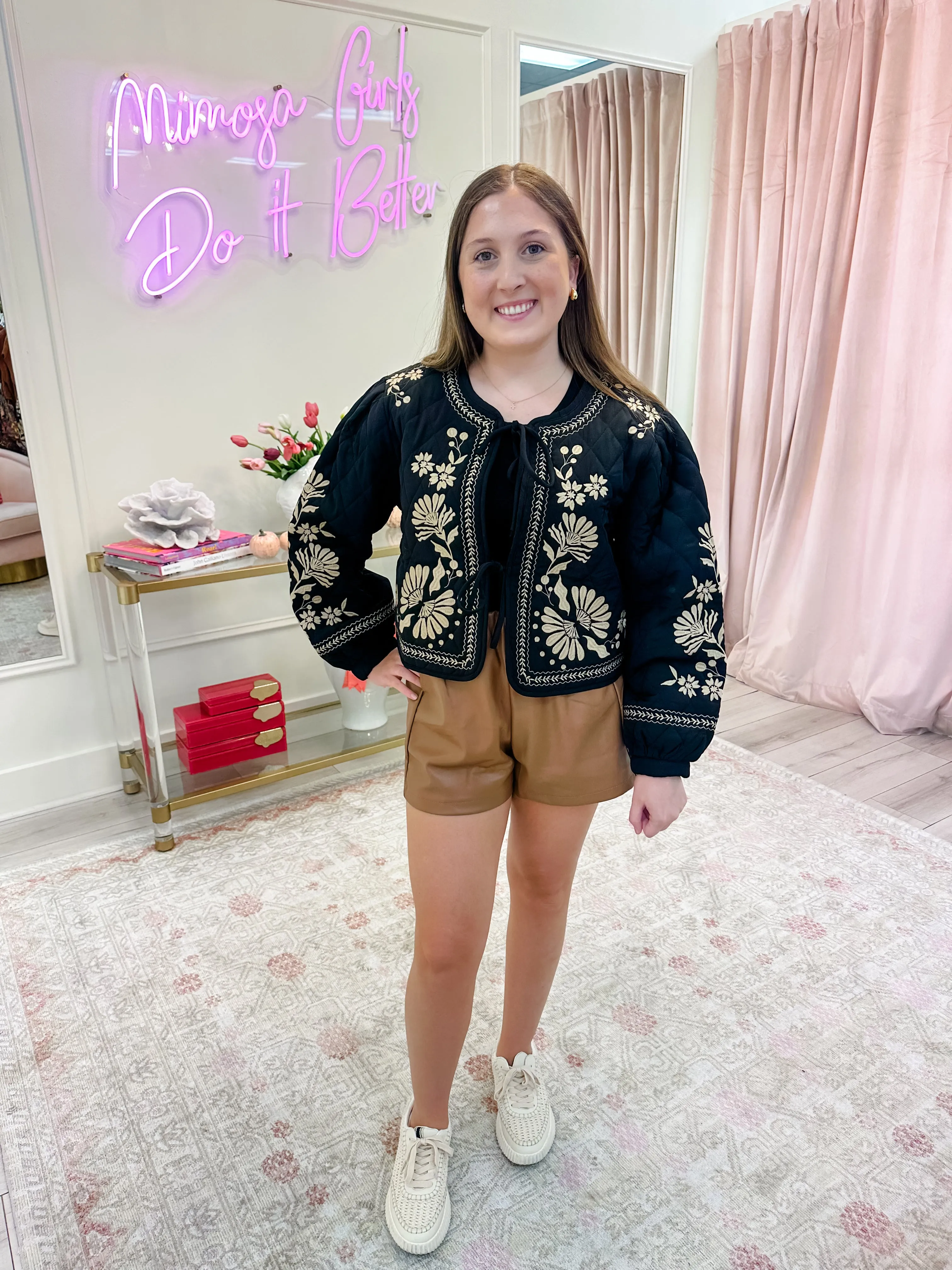 Emmalyn Quilted Embroidered Jacket sold by Mimosa product image thumbnail 2