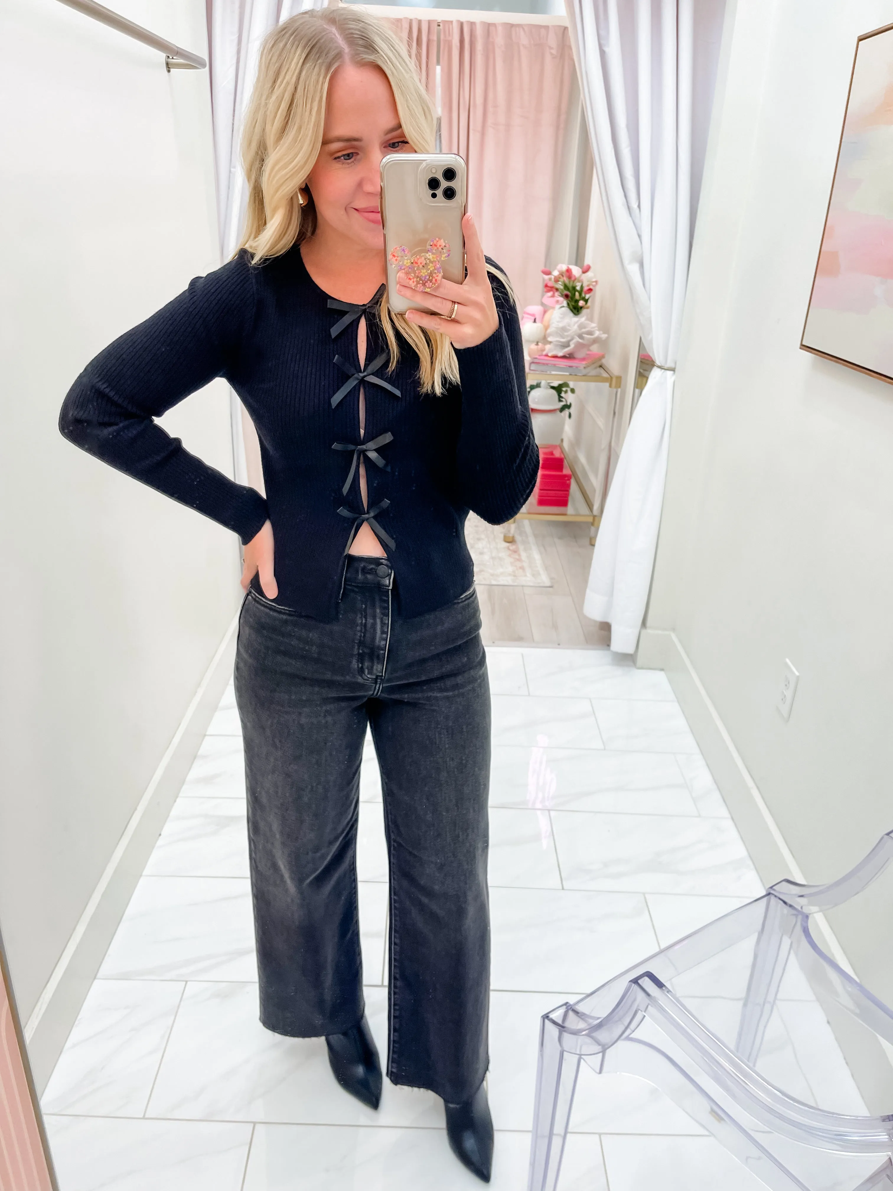 Paris Bow Front LS Sweater Top sold by Mimosa product image thumbnail 4