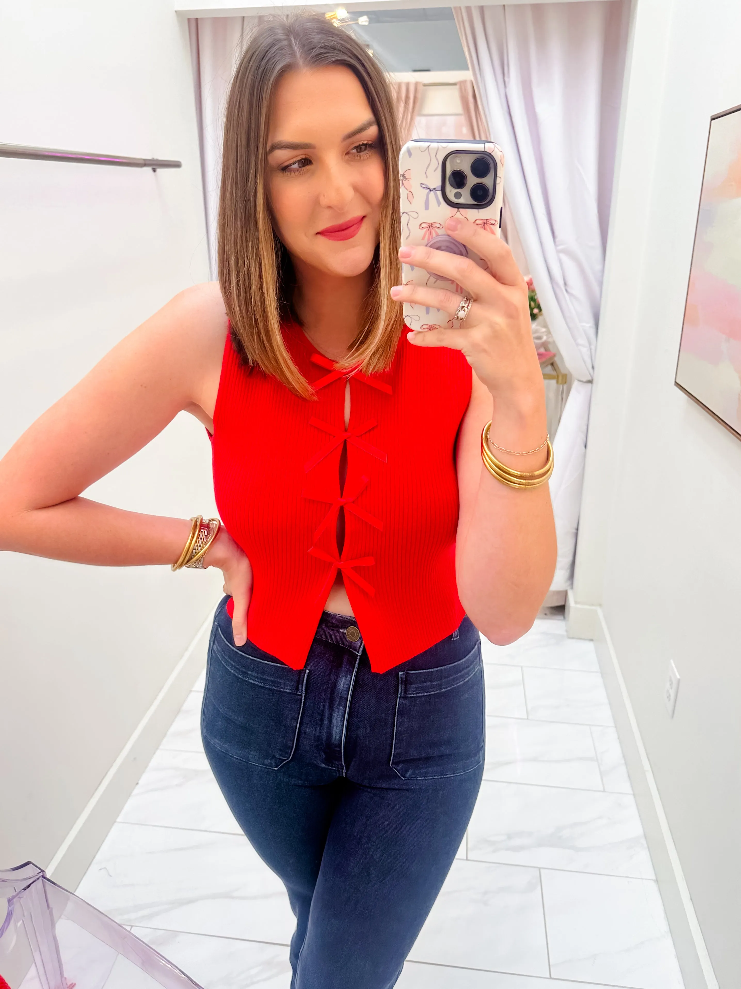 Paris Bow Front Sweater Tank sold by Mimosa product image thumbnail 2