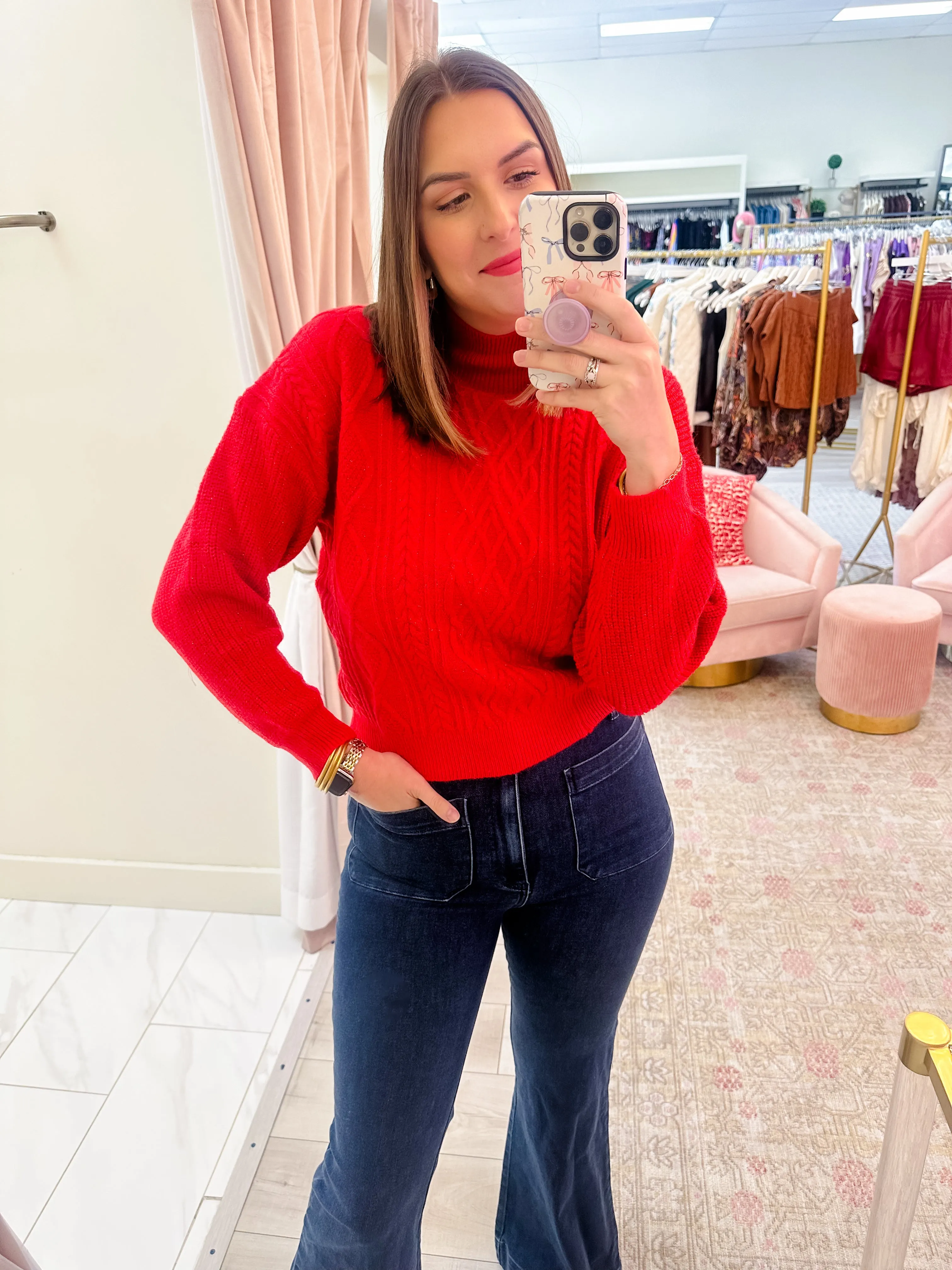 Cherie Glittering Cable Knit Sweater sold by Mimosa