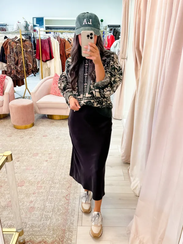 Evergreen Floral Sweater sold by Mimosa