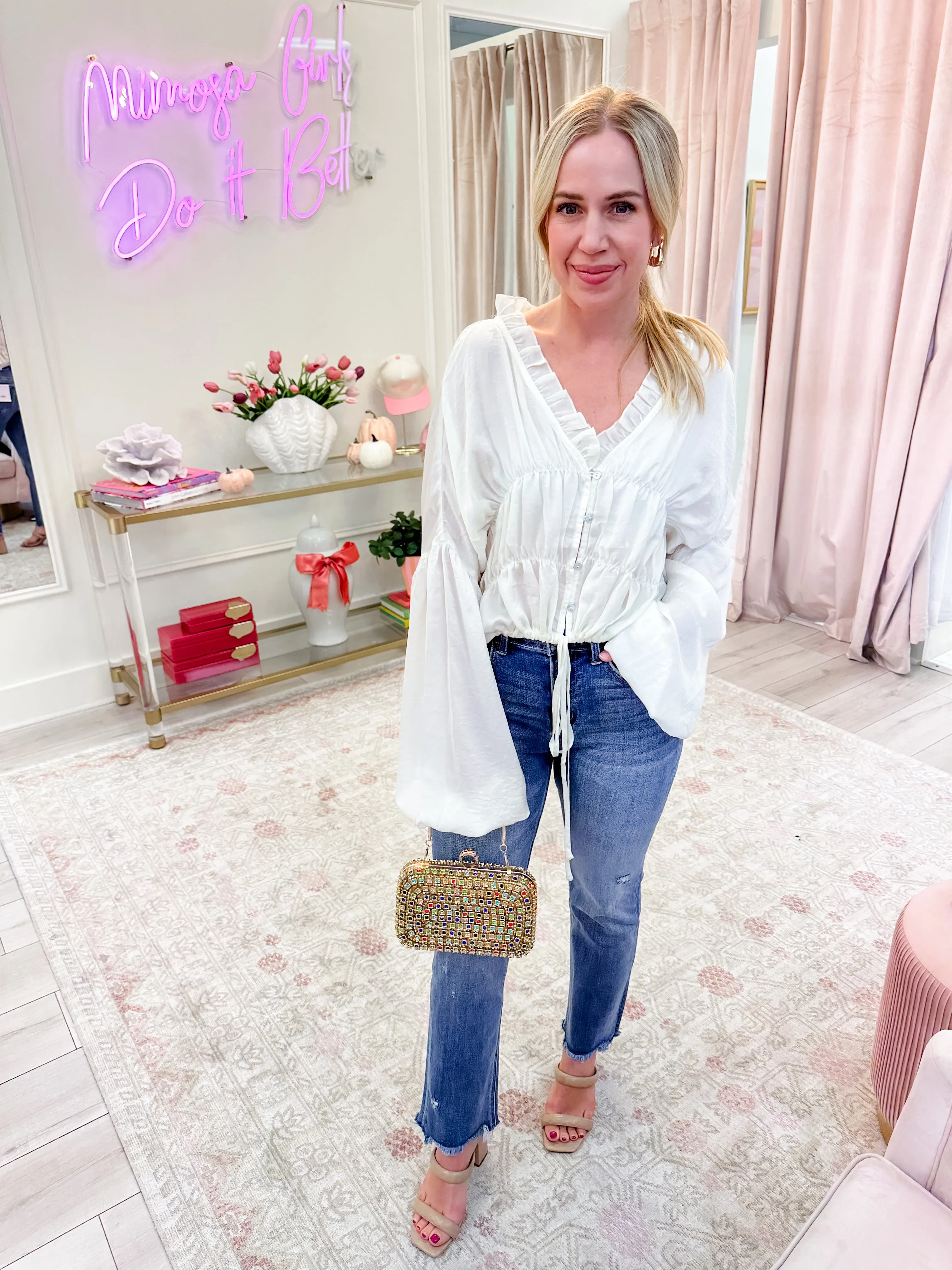 Valerie Ruffle Button Up Blouse sold by Mimosa product image thumbnail 2