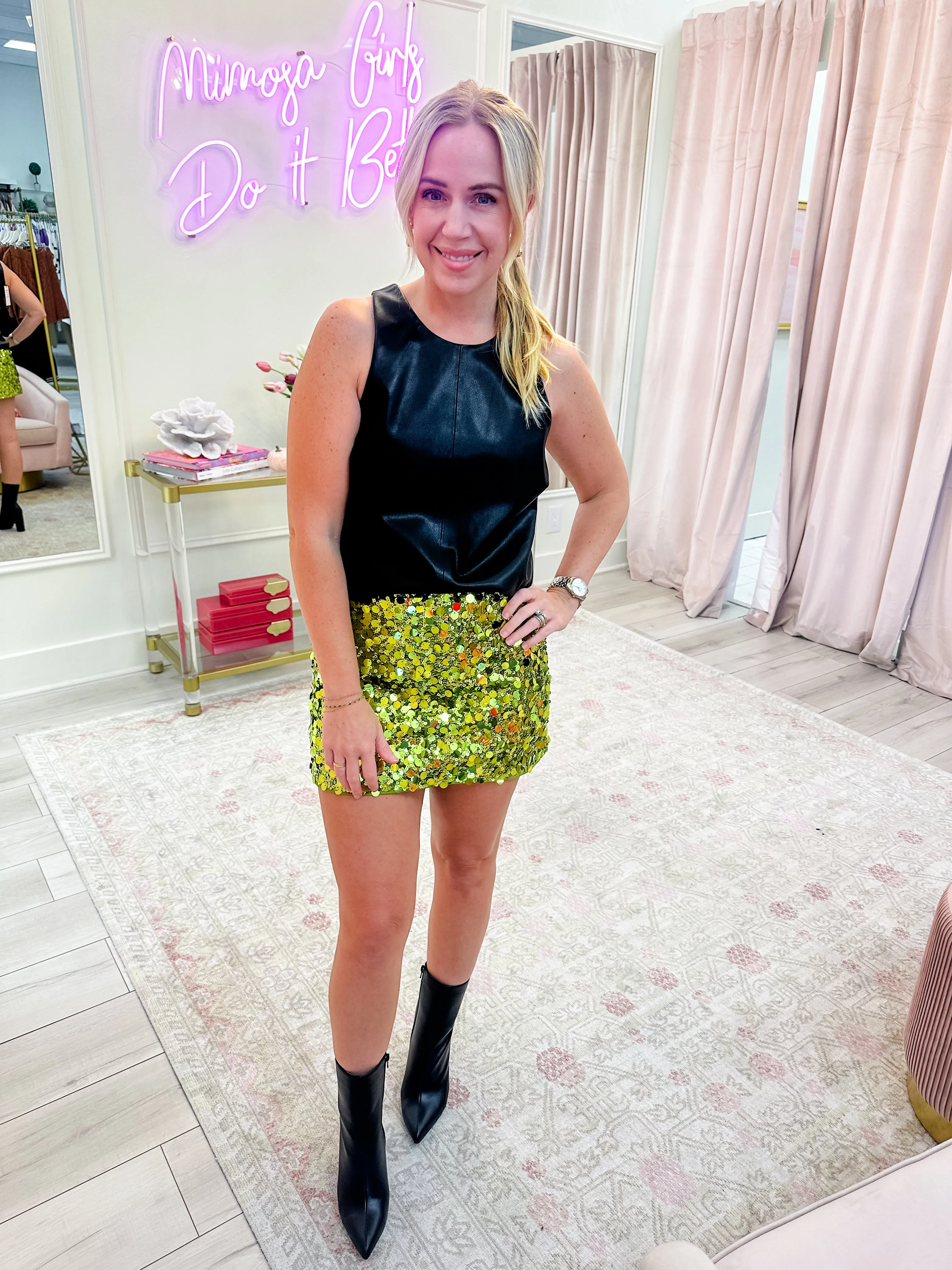 Spotlight Sequin Mini Skort sold by Mimosa product image thumbnail 2