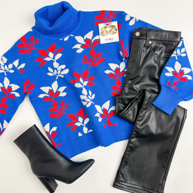Palmer Floral Turtleneck Sweater sold by Mimosa
