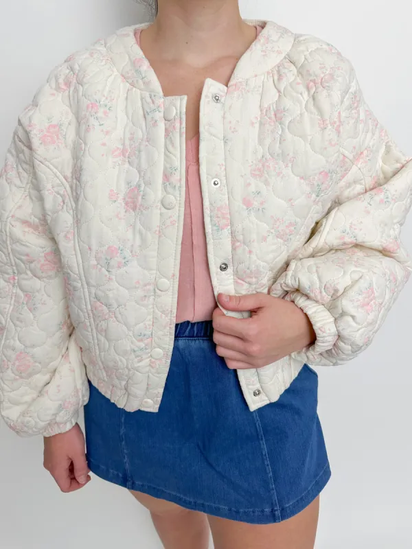 Haven Floral Quilted Bomber Jacket sold by Mimosa
