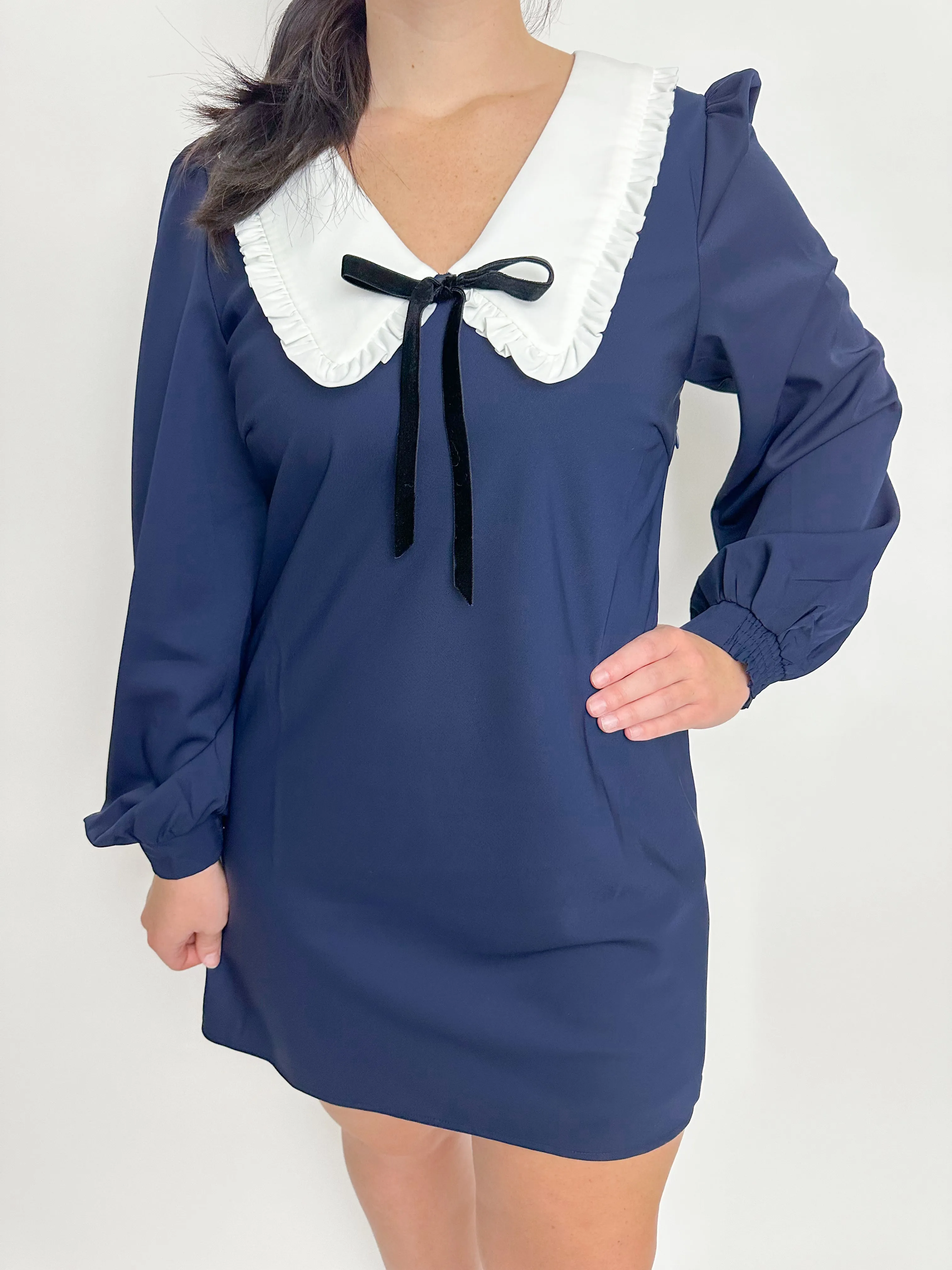Whitney Ruffled Collar Mini Dress sold by Mimosa product image thumbnail 2