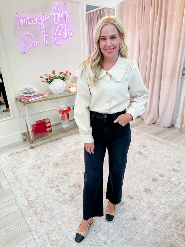 Lane Collared Crop Blouse sold by Mimosa