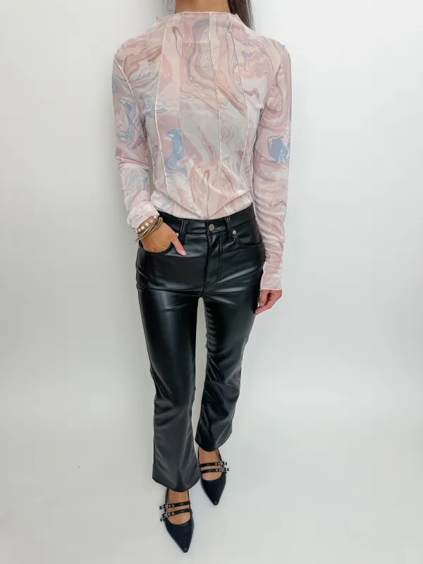 Marbled Mesh Top sold by Mimosa