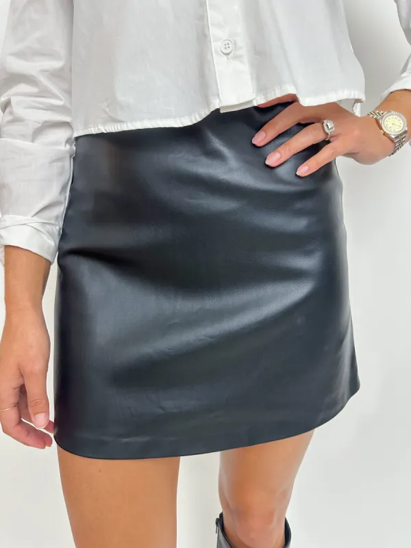 ZS Ciera Leather Skirt sold by Mimosa